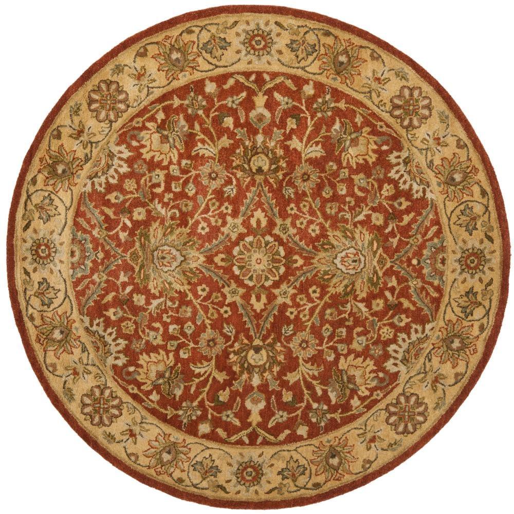 Antiquity AT249 Hand Tufted Area Rug - Rust/Gold - 6' Round - Safavieh.
