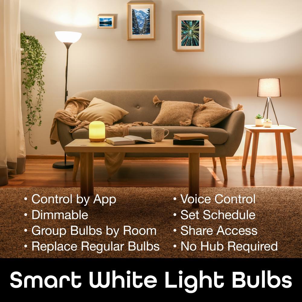 Geeni Smart LED Light Bulb 3-Pack  A19 WiFi Dimmable Soft White 800 Lumens, Works with Alexa & Google Assistant, Voice Control, Energy Efficient Smart Bulbs