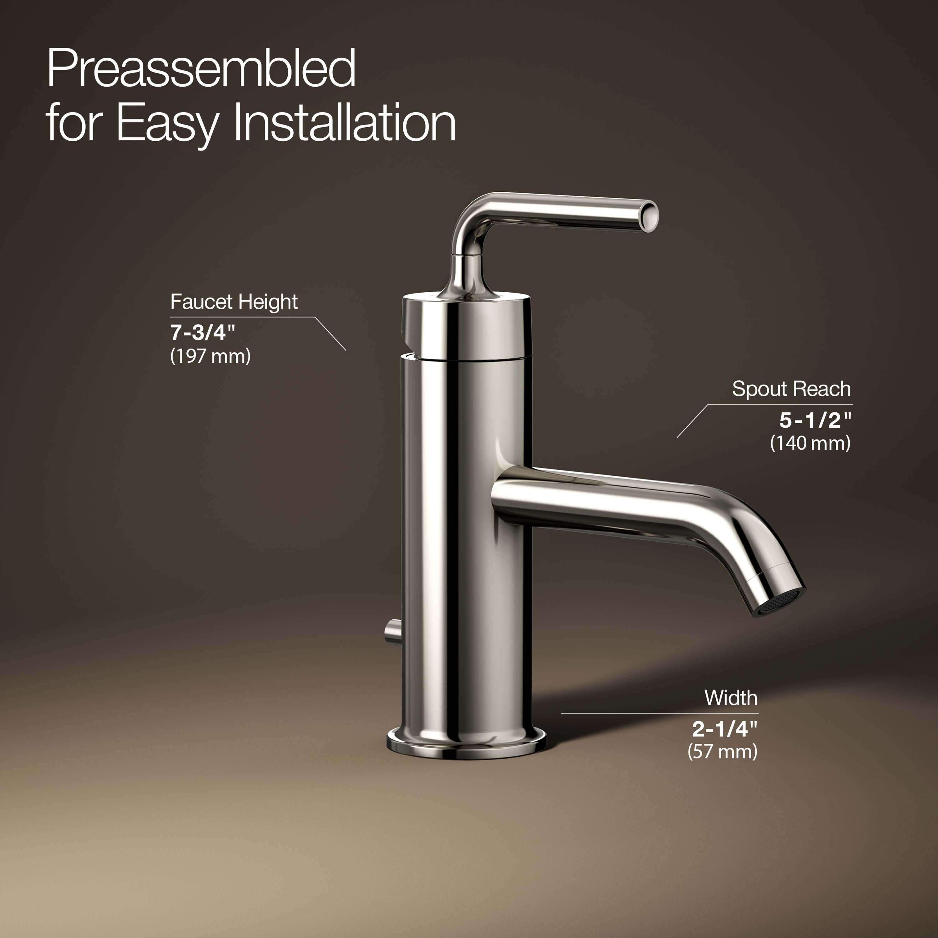 Purist® Single Hole Bathroom Faucet with Drain Assembly