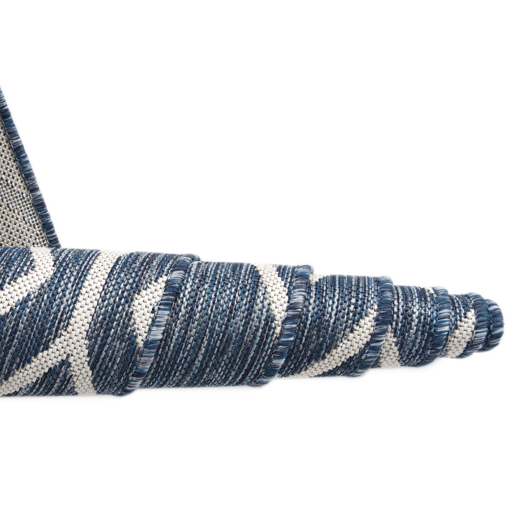 Jill Zarin Outdoor Collection Area Rug - Turks and Caicos (5' 3" x 8' Rectangle Blue/Ivory)