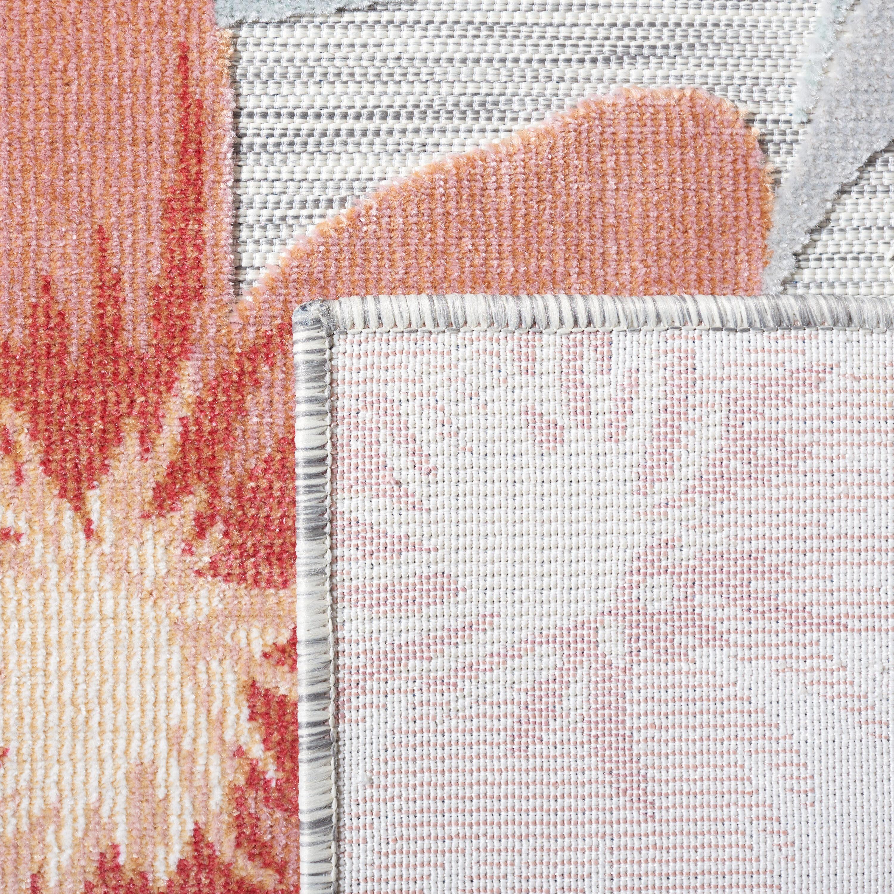 Cabana CBN454 Power Loomed UV Resistant Indoor/Outdoor Area Rug - Grey/Rust - 5'1"x7'6" - Safavieh
