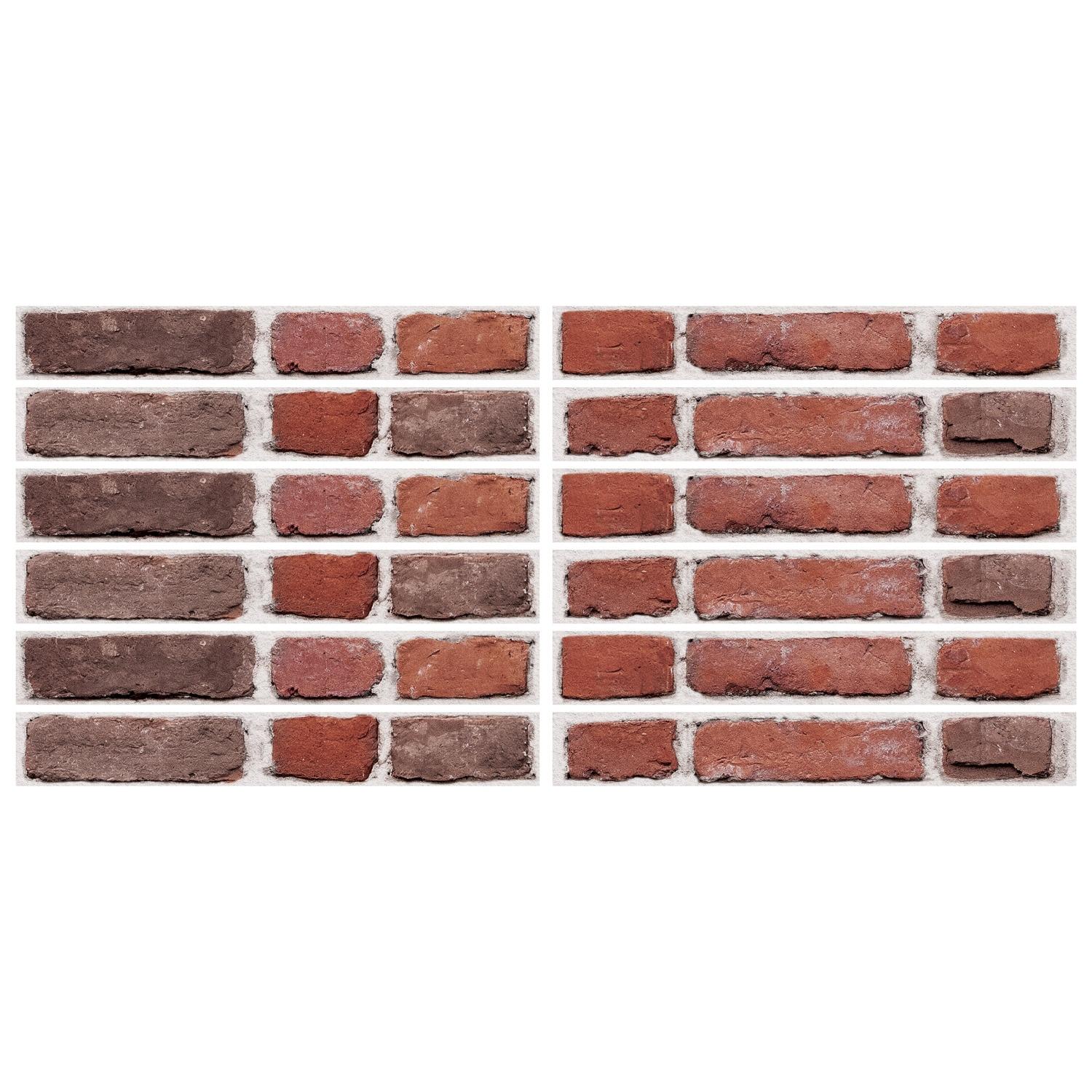 Brick Peel and Stick Giant Wall Decal Red - RoomMates: Vinyl Self-Adhesive Modern Decor, 24pc