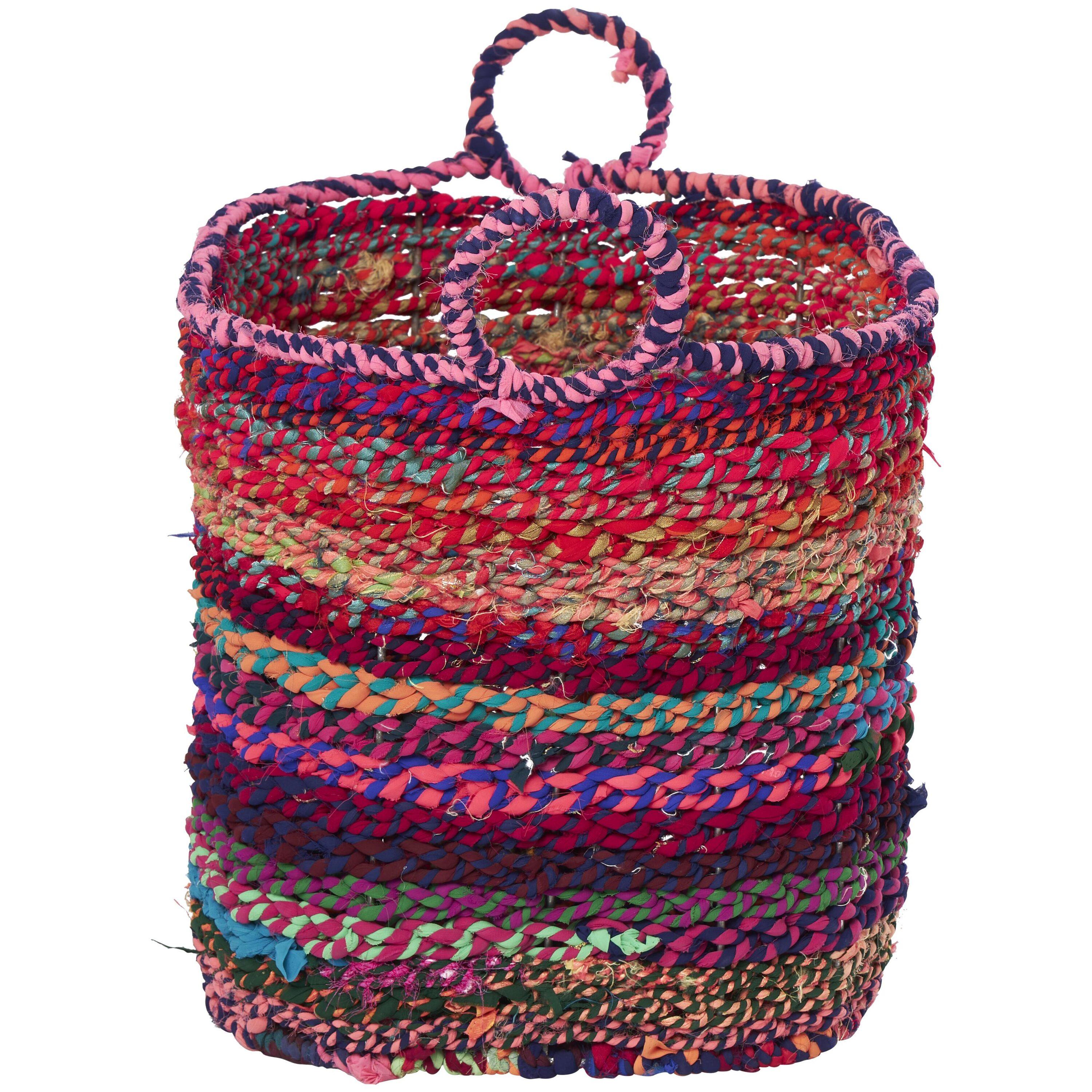 Cotton Handmade Storage Basket with Handles