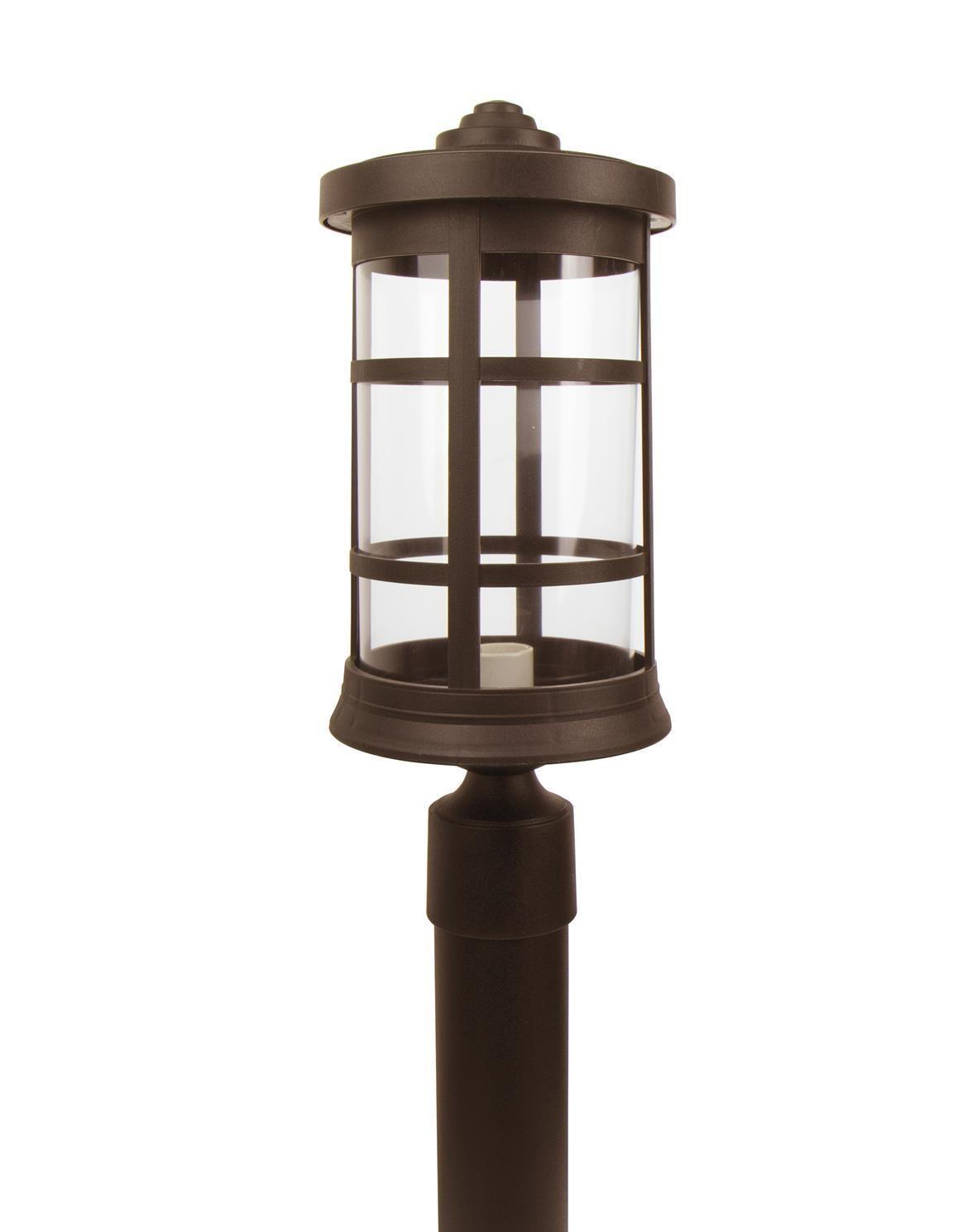 Solus Artisan Cylinder Post Top Fixture with Clear Acrylic Lens