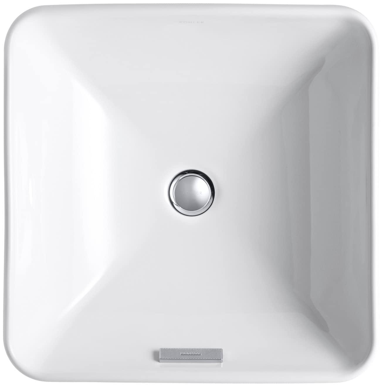 Vox® Ceramic Square Vessel Bathroom Sink with Overflow