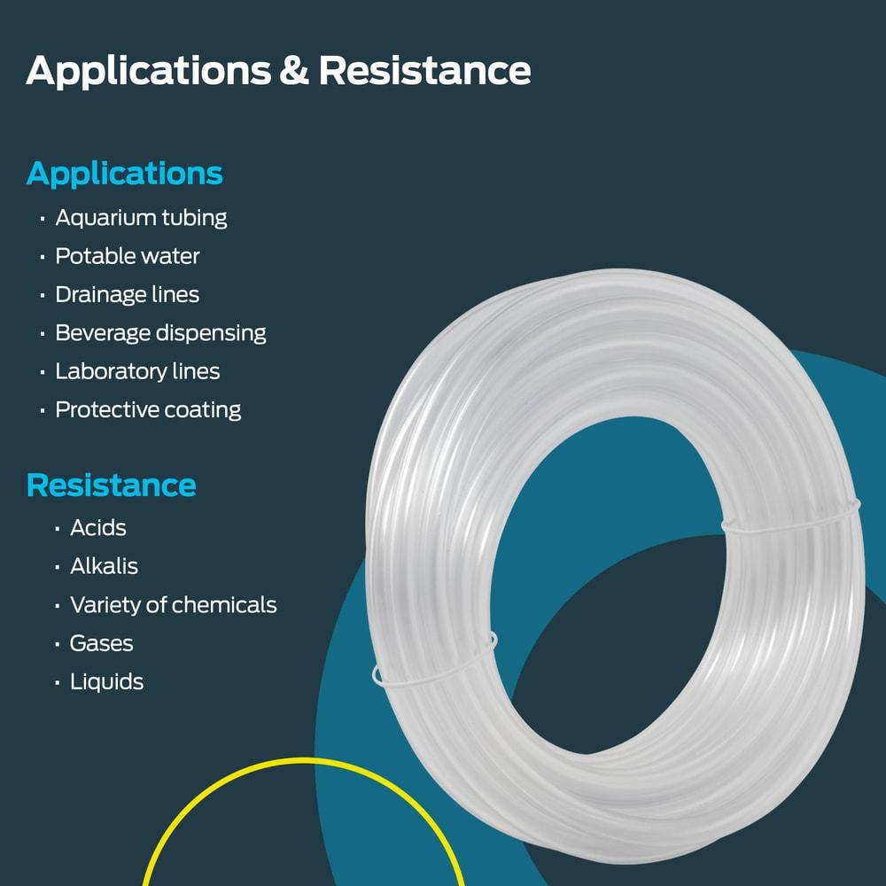 EZ-FLO 98624 PVC Clear Vinyl Tubing, 1 inch OD, 10 Ft