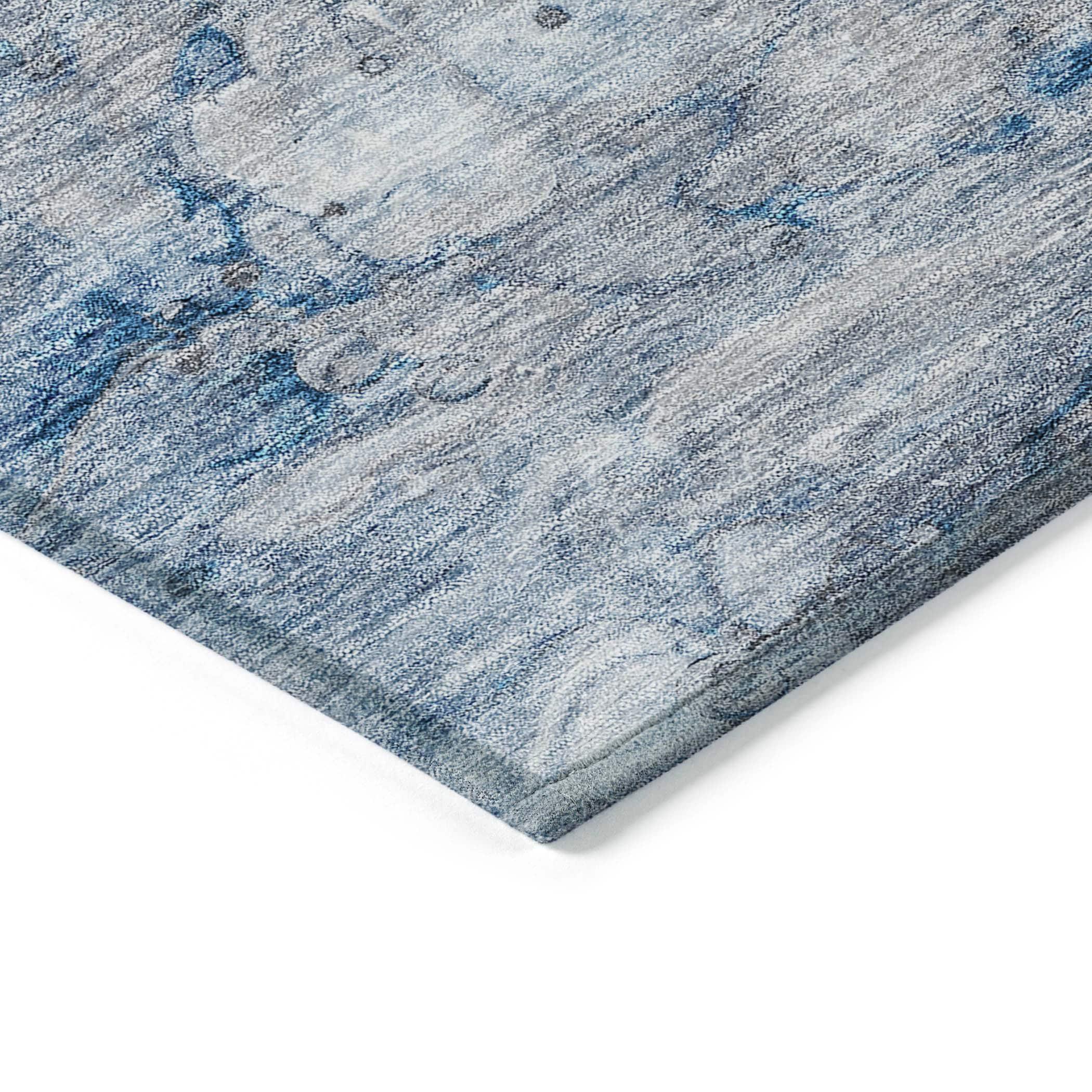 Addison Rugs Machine Washable Indoor/ Outdoor Chantille Modern Abstract Rug Blue - 1'8" x 2'6"