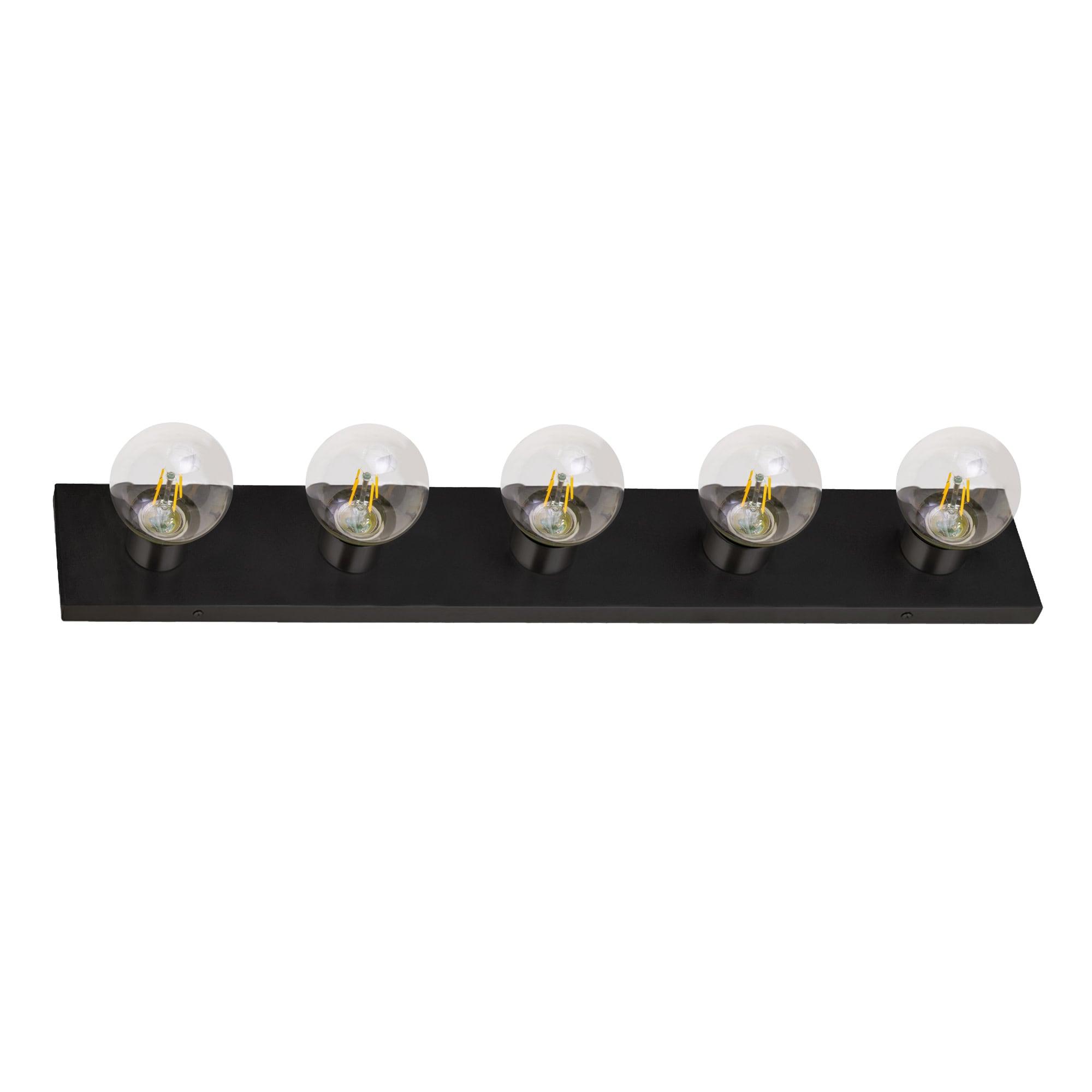Design House 588582-BLK 5-Light Vanity Strip Light Contemporary Dimmable for Bathroom, Bedroom, Makeup Vanity, Matte Black