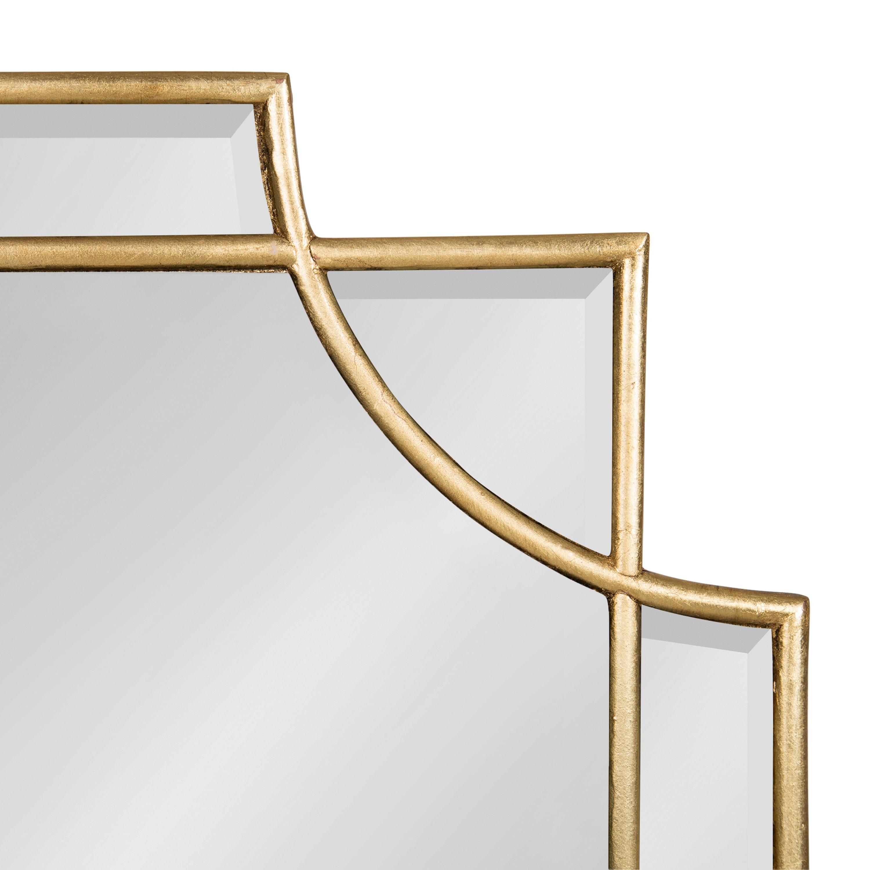 Kate and Laurel Minuette Decorative Rectangle Frame Wall Mirror in Gold Leaf, 24x35.5 Inches