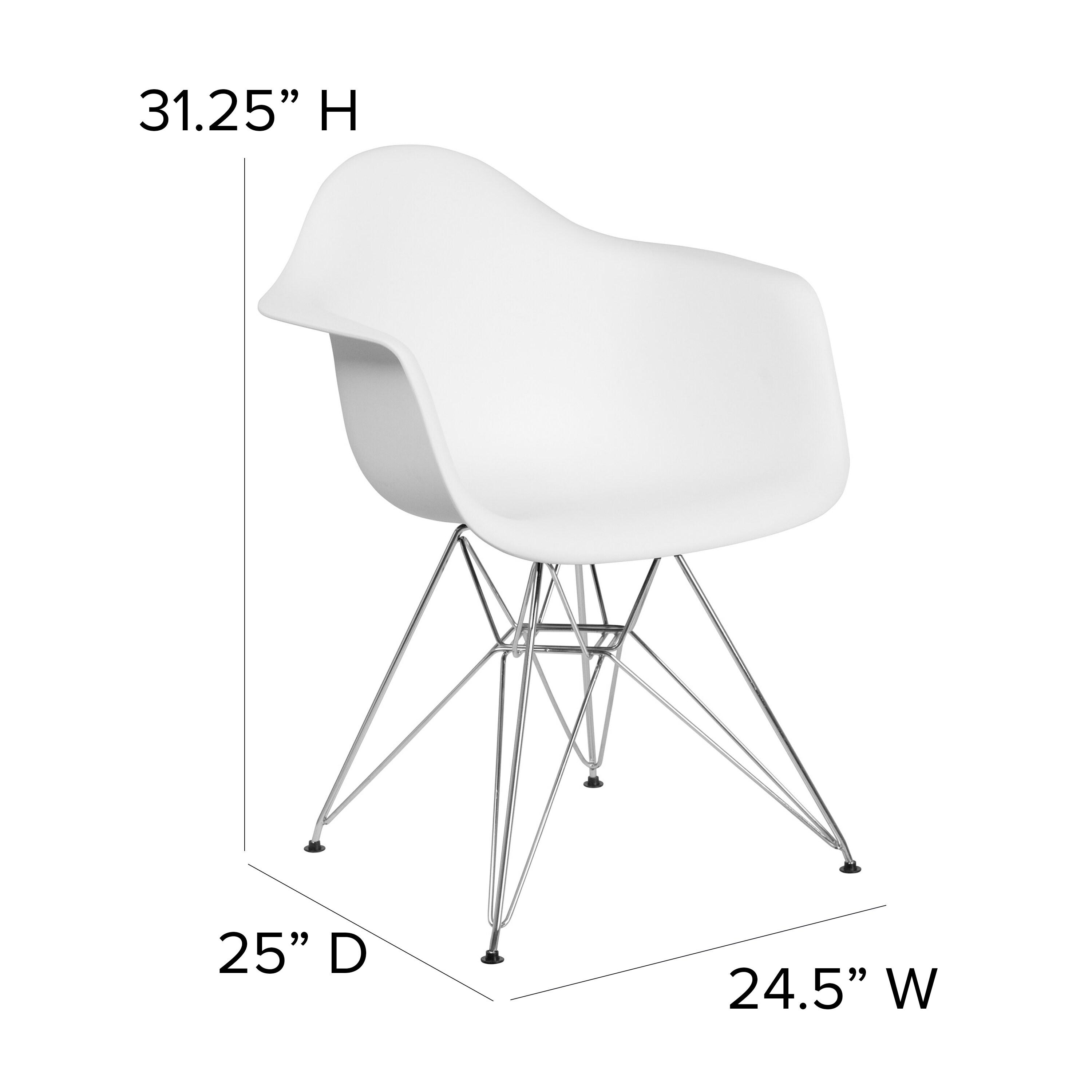 Flash Furniture Alonza Series White Plastic Chair with Chrome Base