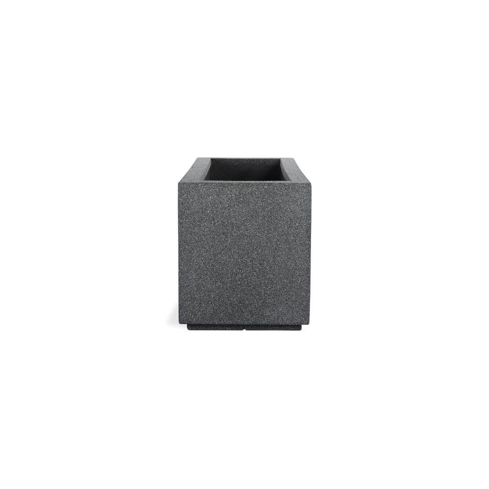 PolyStone Milan Tall Modern Outdoor/Indoor Rectangular Trough Planter, 46" L X 17" W X 19" H, Lightweight, Heavy Duty, Weather Resistant, Polymer Finish, Commercial and Residential (Gray Granite)