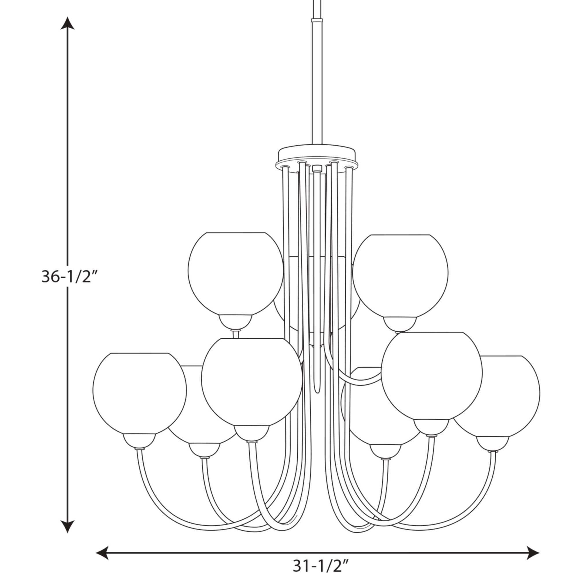 Torquay 9 - Light Dimmable Tiered Chandelier