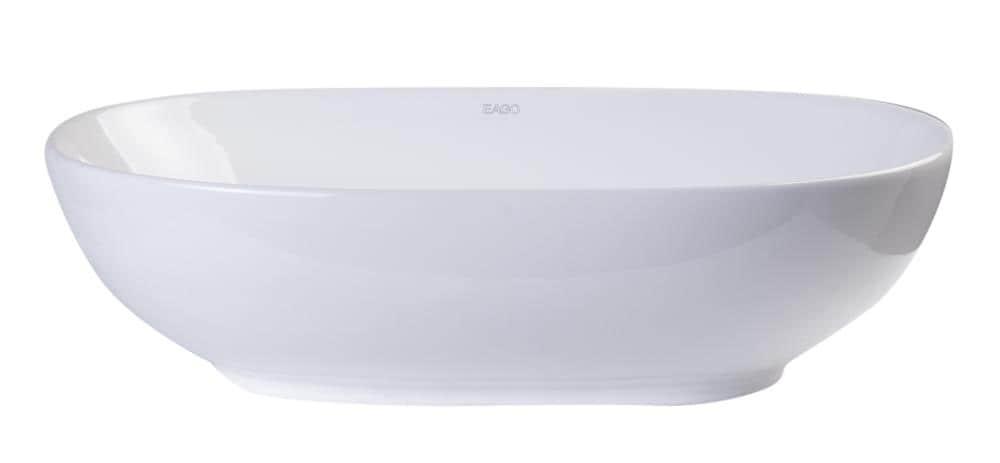 EAGO 14.75'' White Porcelain Oval Bathroom Sink