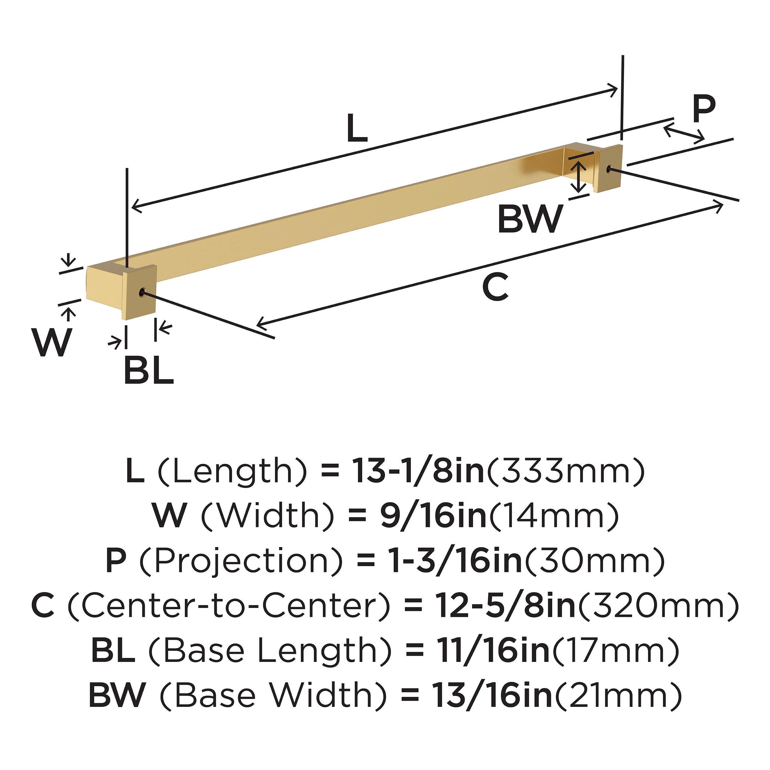 Amerock Appoint 12-5/8 inch (320mm) Center-to-Center Champagne Bronze Cabinet Pull