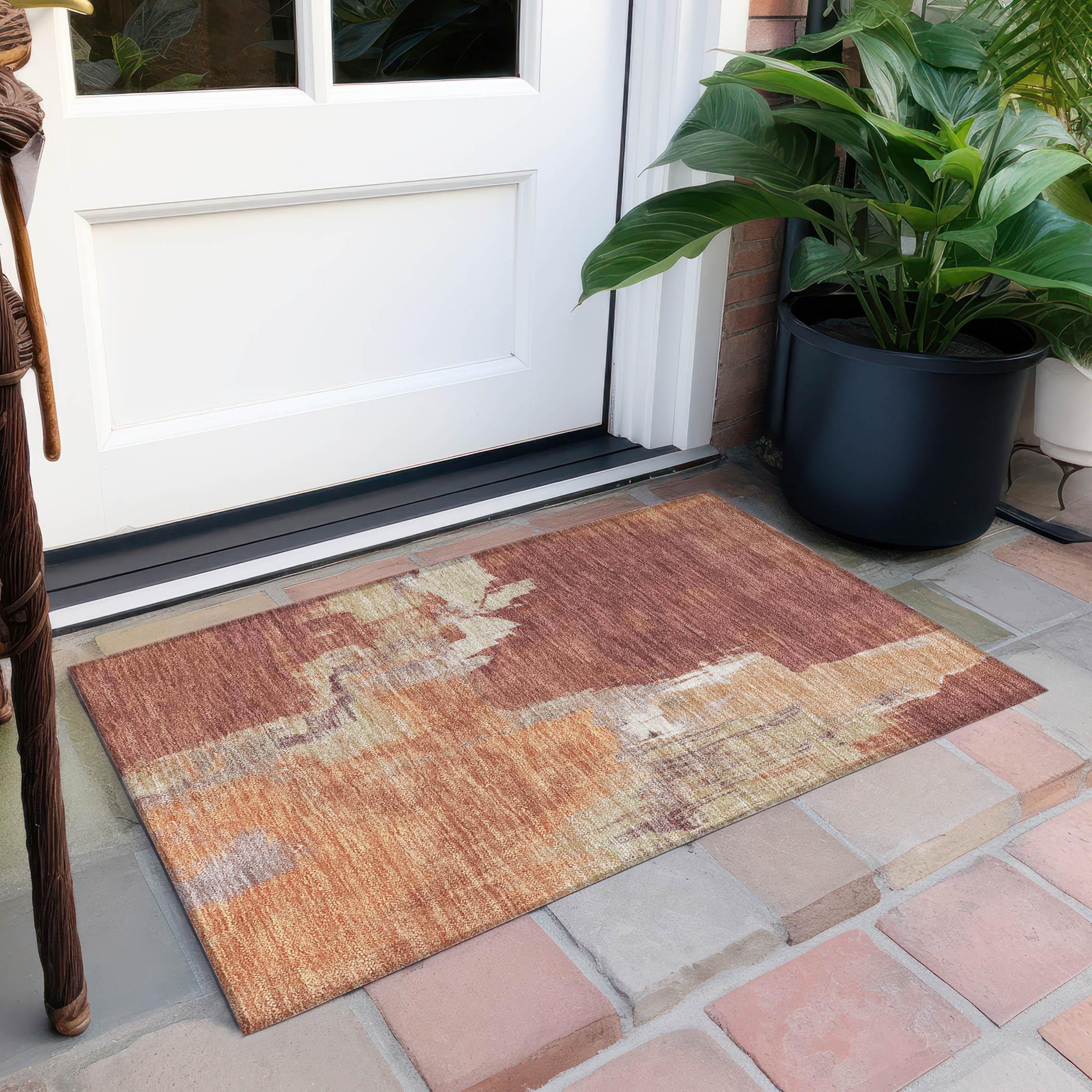 Addison Rugs Chantille Indoor/Outdoor Transitional Ombre Paprika Washable Rectangle Rug, 2'6" x 3'10"