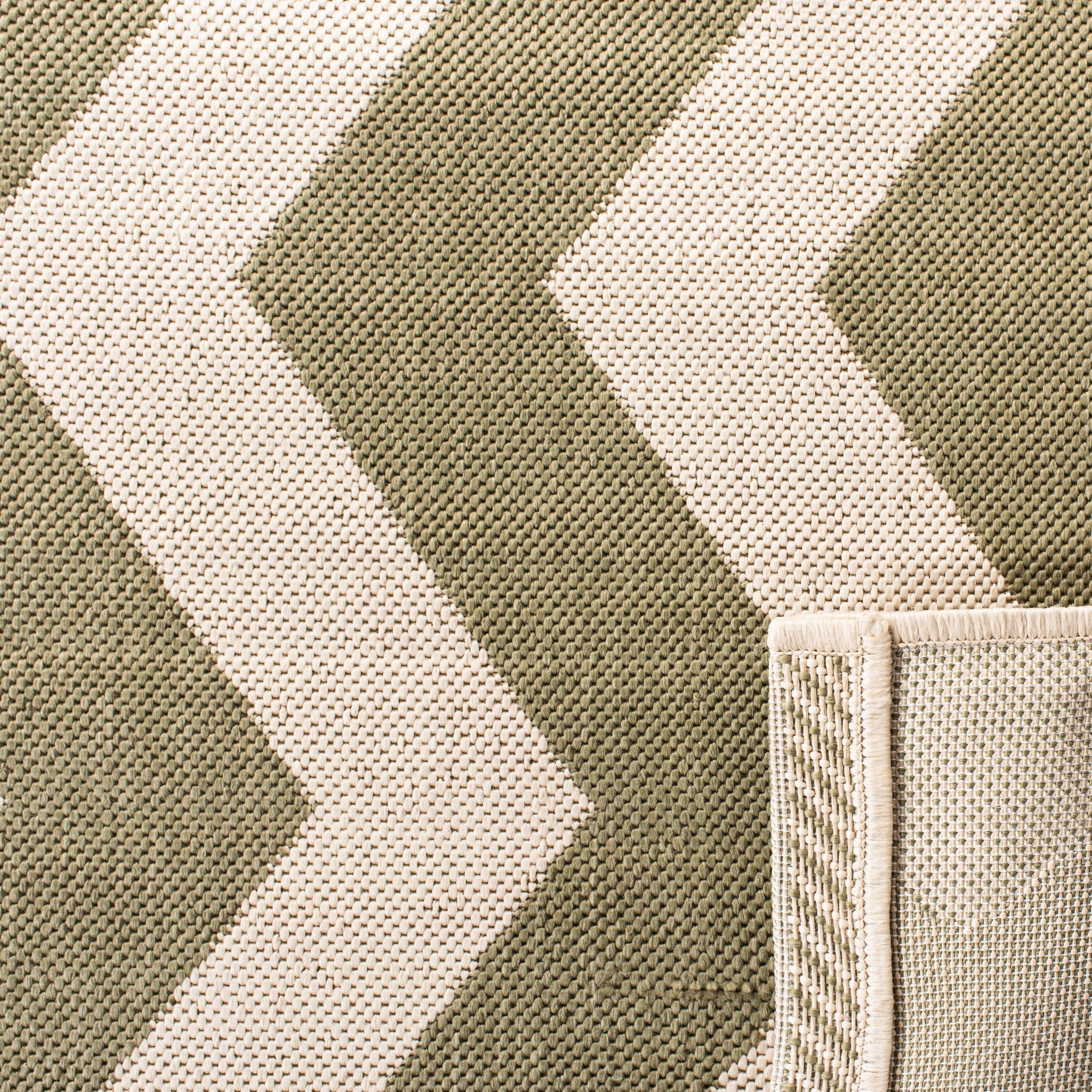 Courtyard CY6245 Power Loomed Indoor and Outdoor Area Rug - Green/Beige - 6'7"x6'7" - Safavieh