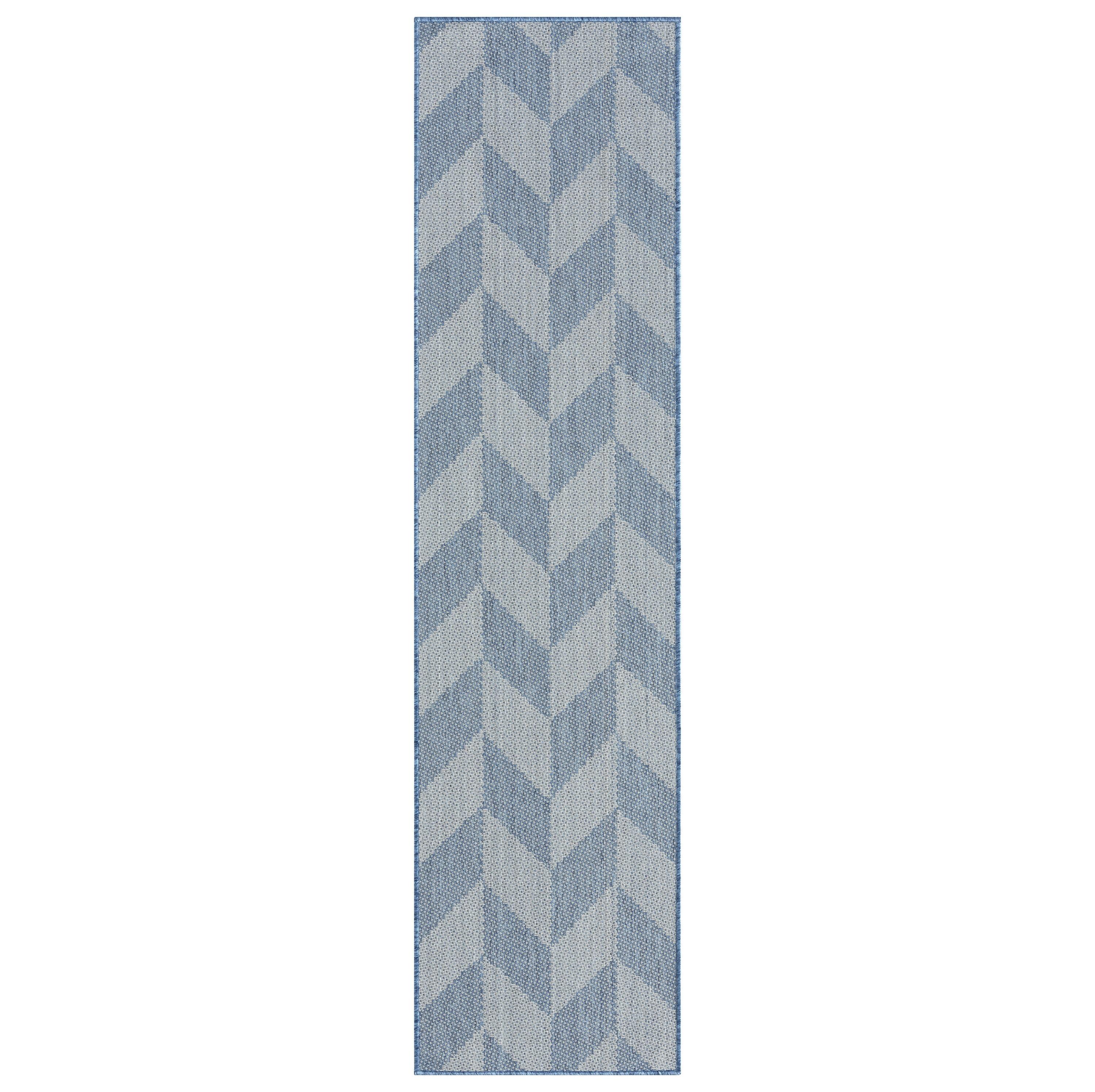 Nicole Miller Nicole Miller New York Patio Country Calla Herringbone Indoor/Outdoor Runner Area Rug