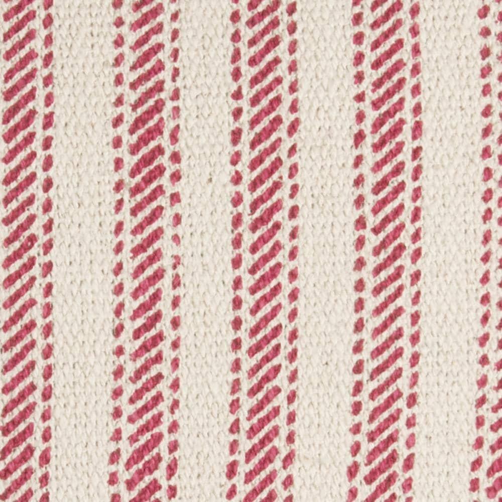 20"x20" Oversize Ticking Striped Square Throw Pillow Red - Rizzy Home: Cotton Canvas, Indoor Decorative Cushion with Zipper