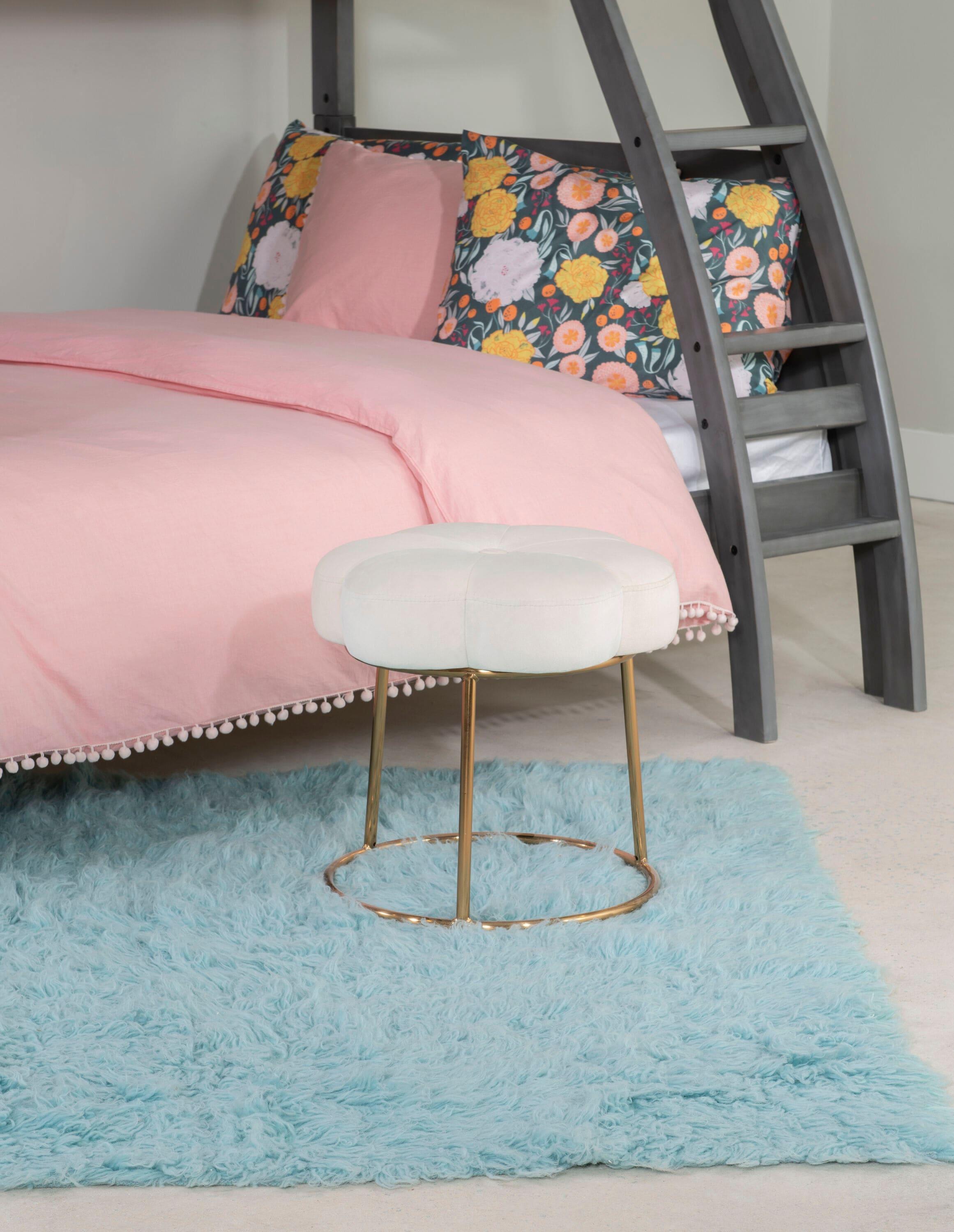 Ciara Flower Cushioned Vanity Stool