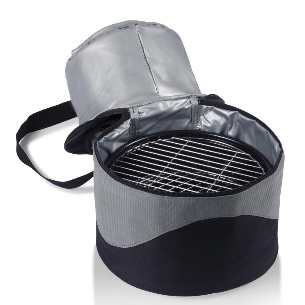 10 in.Caliente Round Portable Cooler/Charcoal Grill in Black