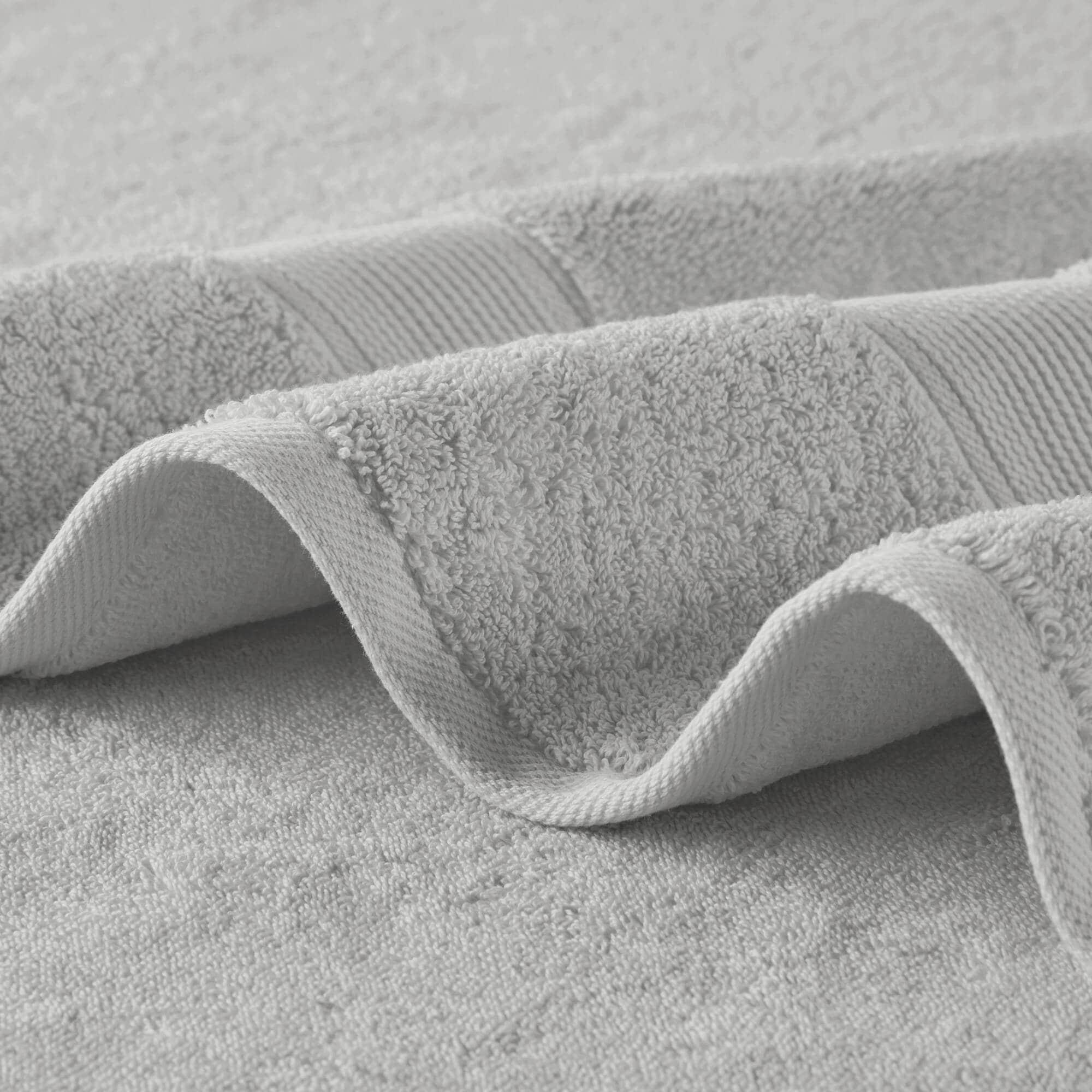 8pc Cotton Bath Towel Set Silver: Madison Park, Heavyweight Terry, OEKO-TEX Certified