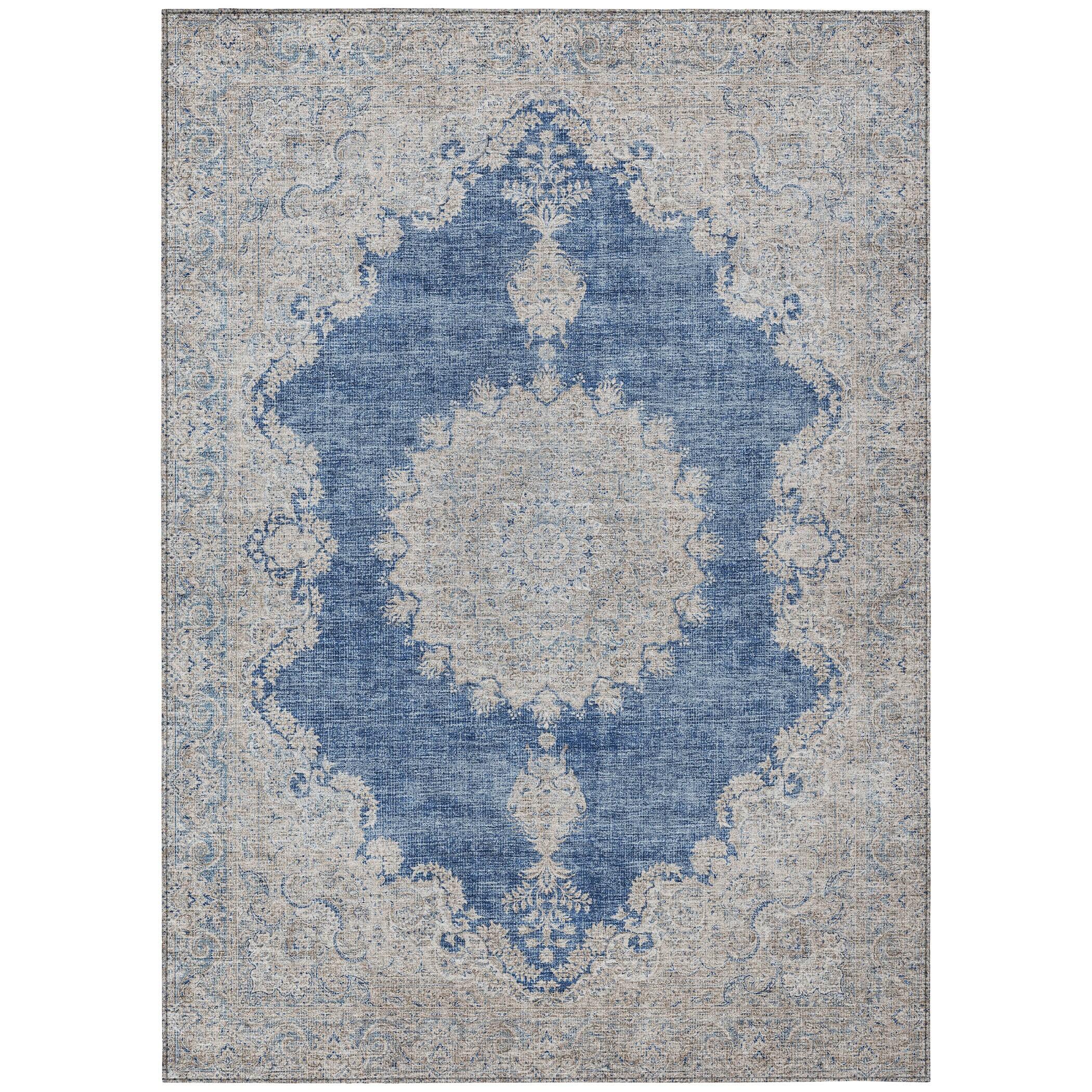 Machine Washable Indoor/Outdoor Chayden ACN1003 Navy