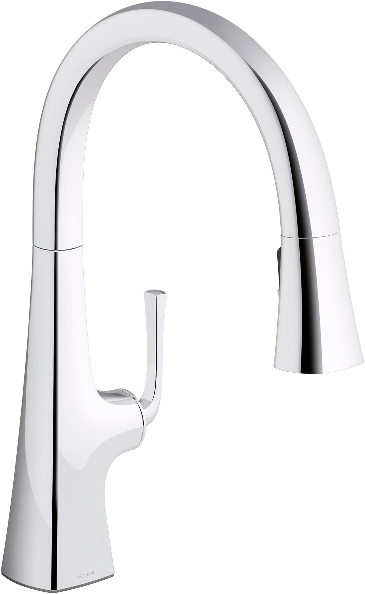 Graze Pull-Down Single Handle Kitchen Faucet With Three-Function Sprayhead With Accessories