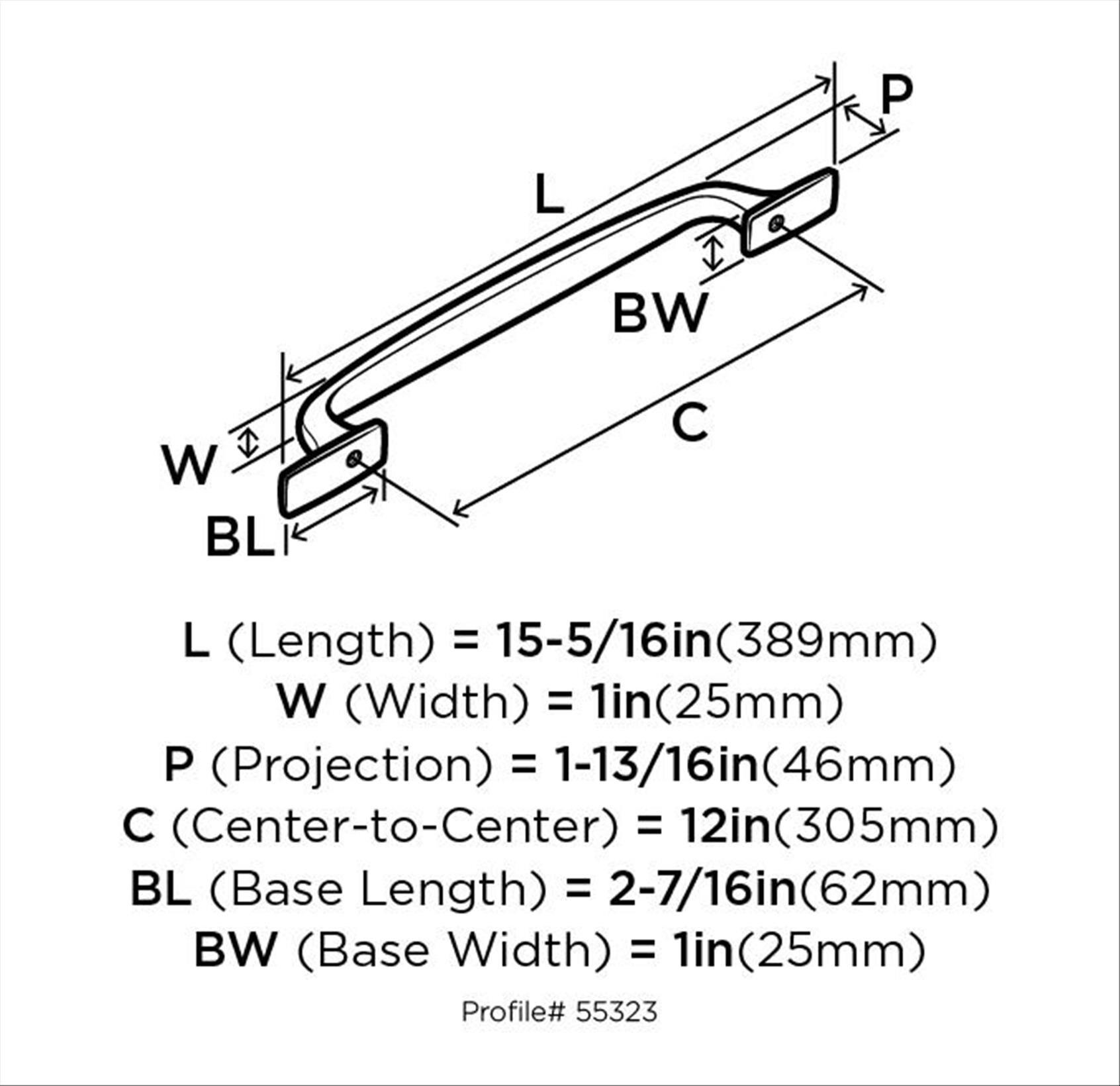 Amerock Highland Ridge 12 inch (305mm) Center-to-Center Black Bronze Appliance Pull