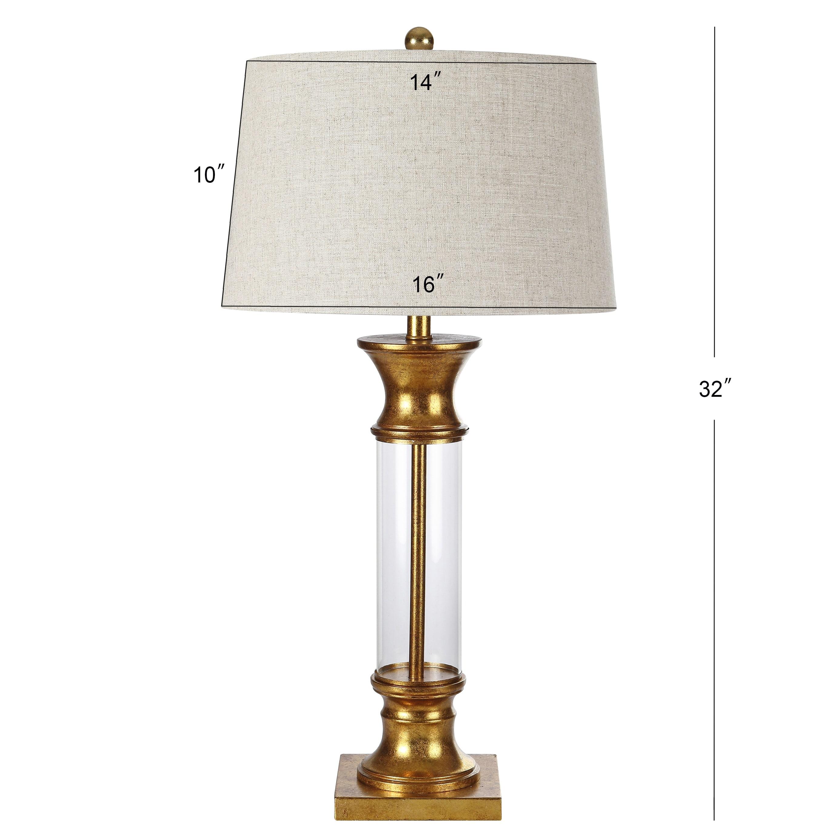 JONATHAN Y Hunter 32" Metal/Glass LED Table Lamp, Gold Leaf (Set of 2)