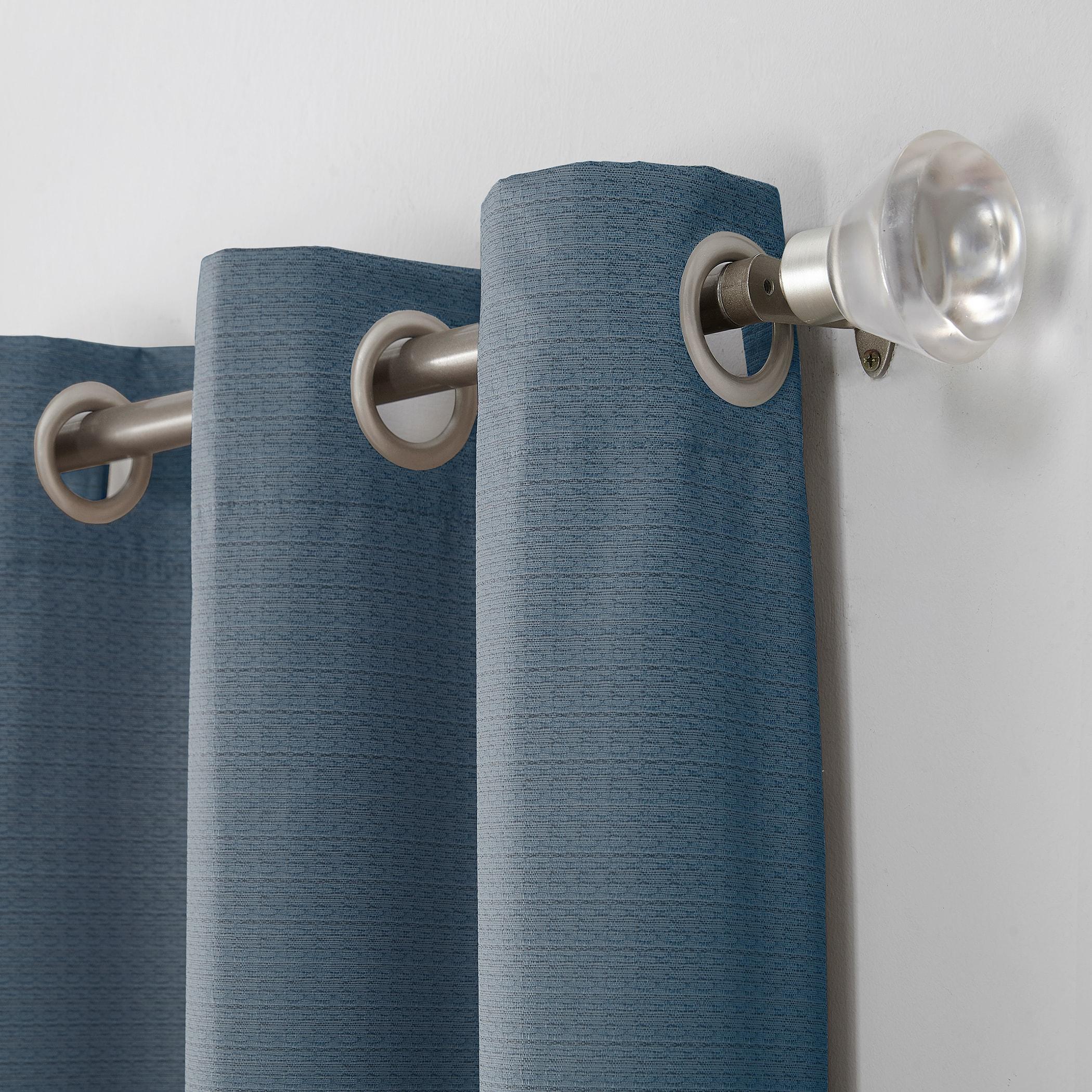 Sun Zero Solid Print Grommet Room Darkening/Blackout Curtain Panel, 40" X 84" (Single Panel), 40"X84", Blue