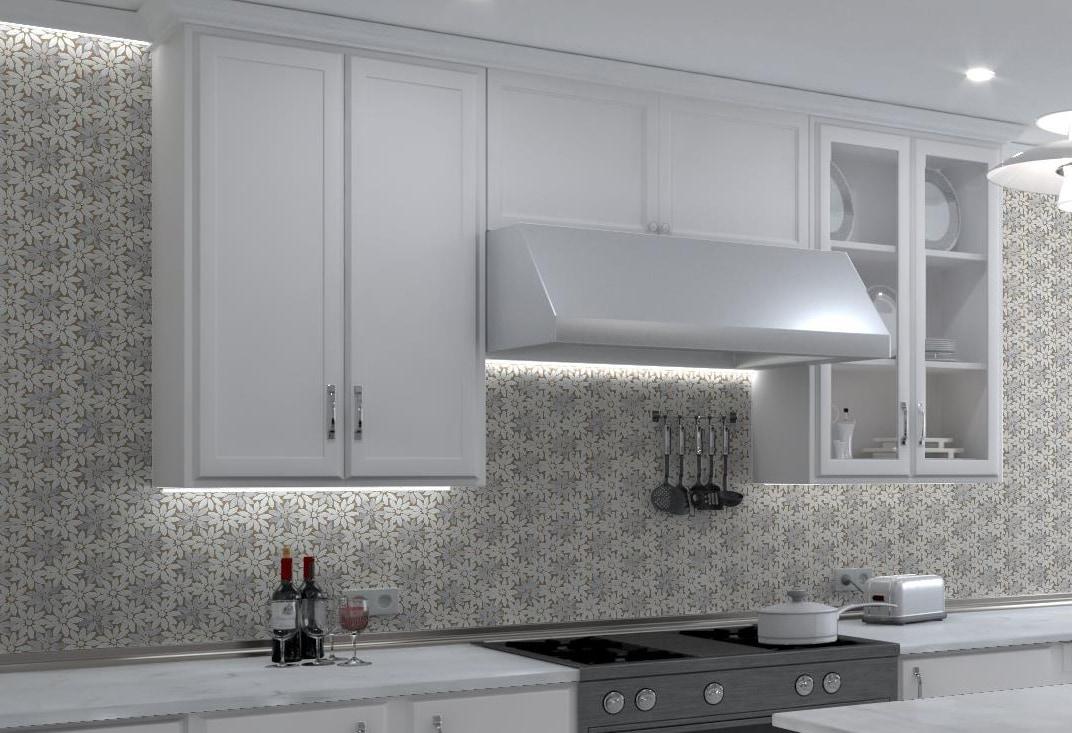 Fresh Novelty Flower Polished Natural Stones Wall & Floor Mosaic Tile