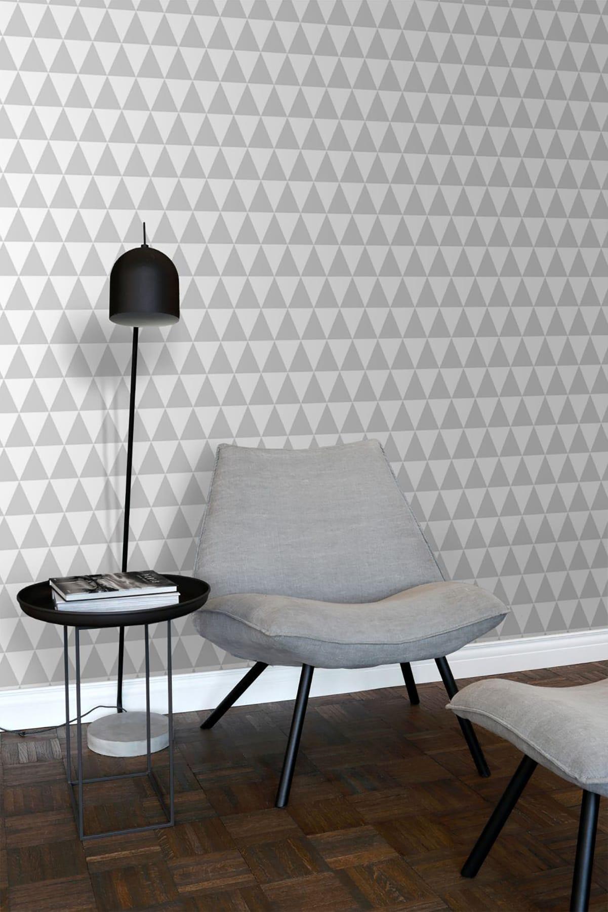 ESTA Home Verdon Light Grey Geometric Wallpaper, 20.5-in by 33-ft