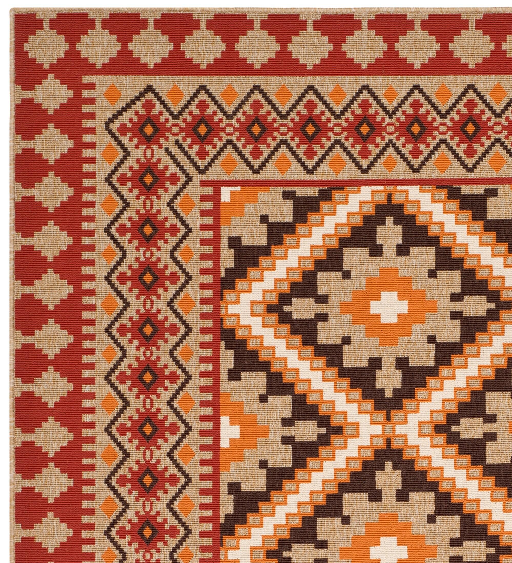 Veranda VER099 Power Loomed Indoor/Outdoor Accent Rug - Red/Natural - 2'x3'7" - Safavieh