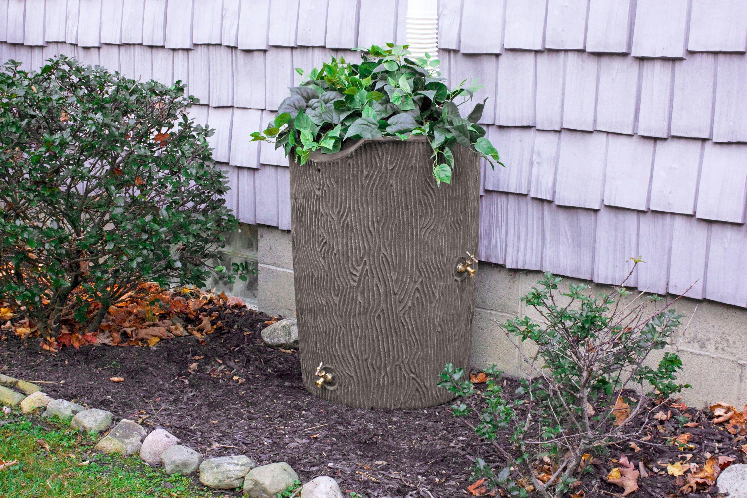 Good Ideas Good Ideas 50 Gallons Plastic Drainable Dual Overflow Planter Rain Barrel