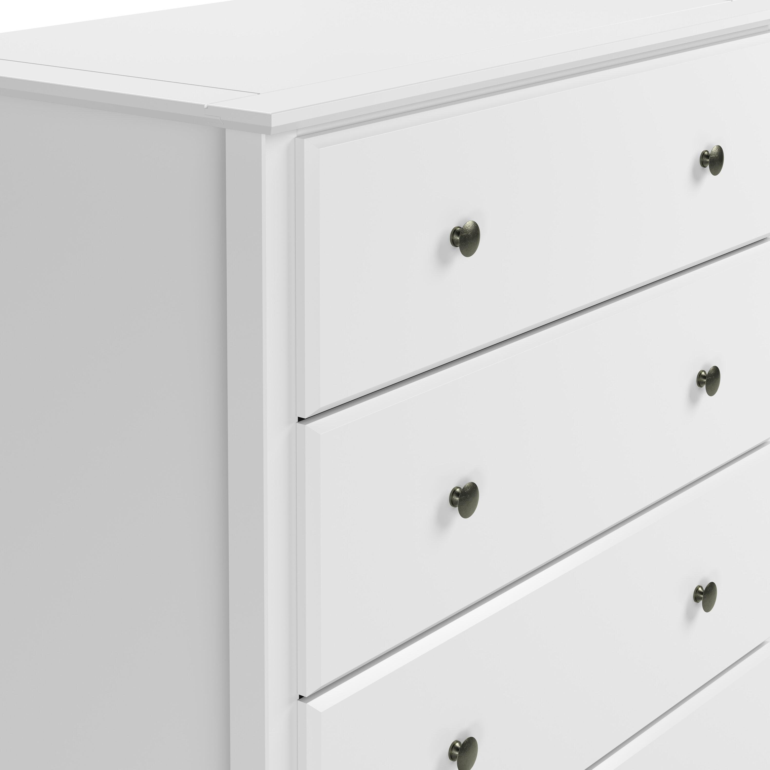 Camaflexi Shaker Style Solid Wood 5-Drawer Bedroom Chest in White