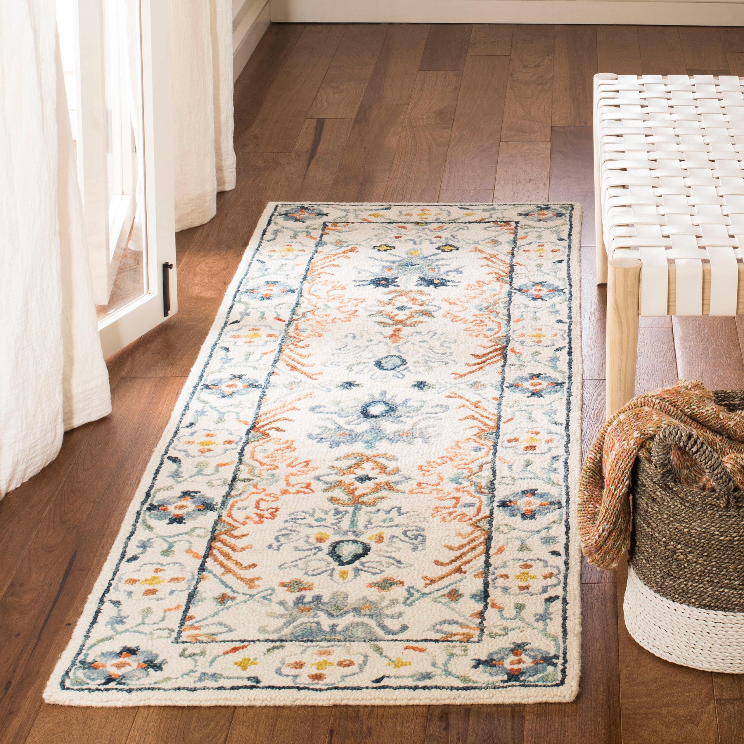 Aspen APN310 Hand Tufted Indoor Runner Rug - Ivory/Blue - 2'3"x7' - Safavieh