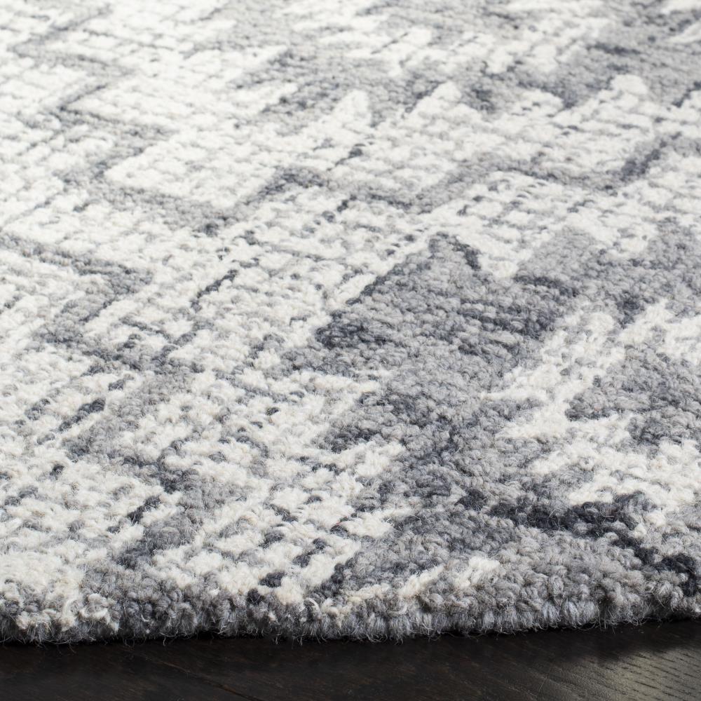 Abstract ABT202 Handmade Indoor Area Rug - Ivory/Dark Grey - 6' Round - Safavieh