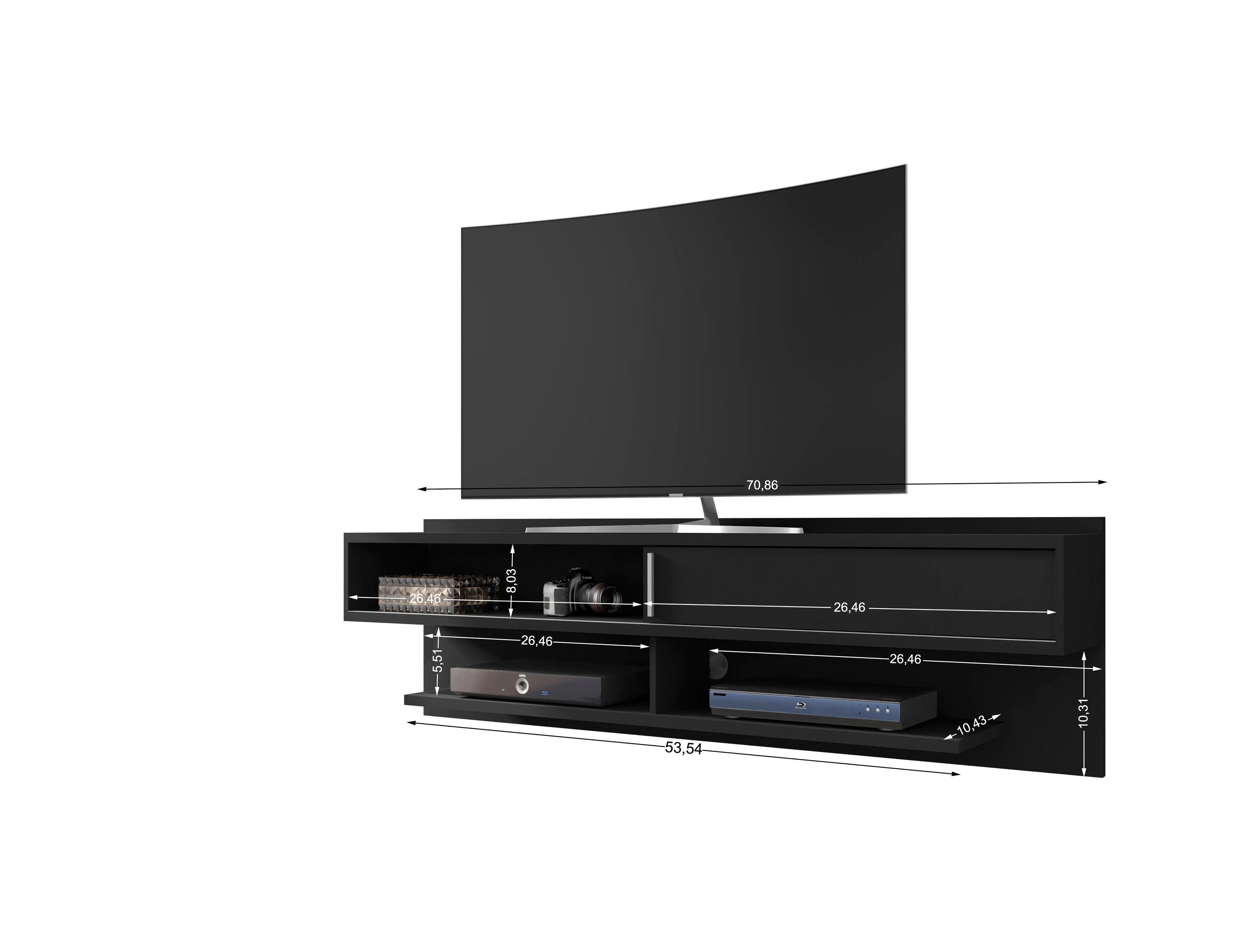 60" Astor Floating Entertainment Center Off  - Manhattan Comfort