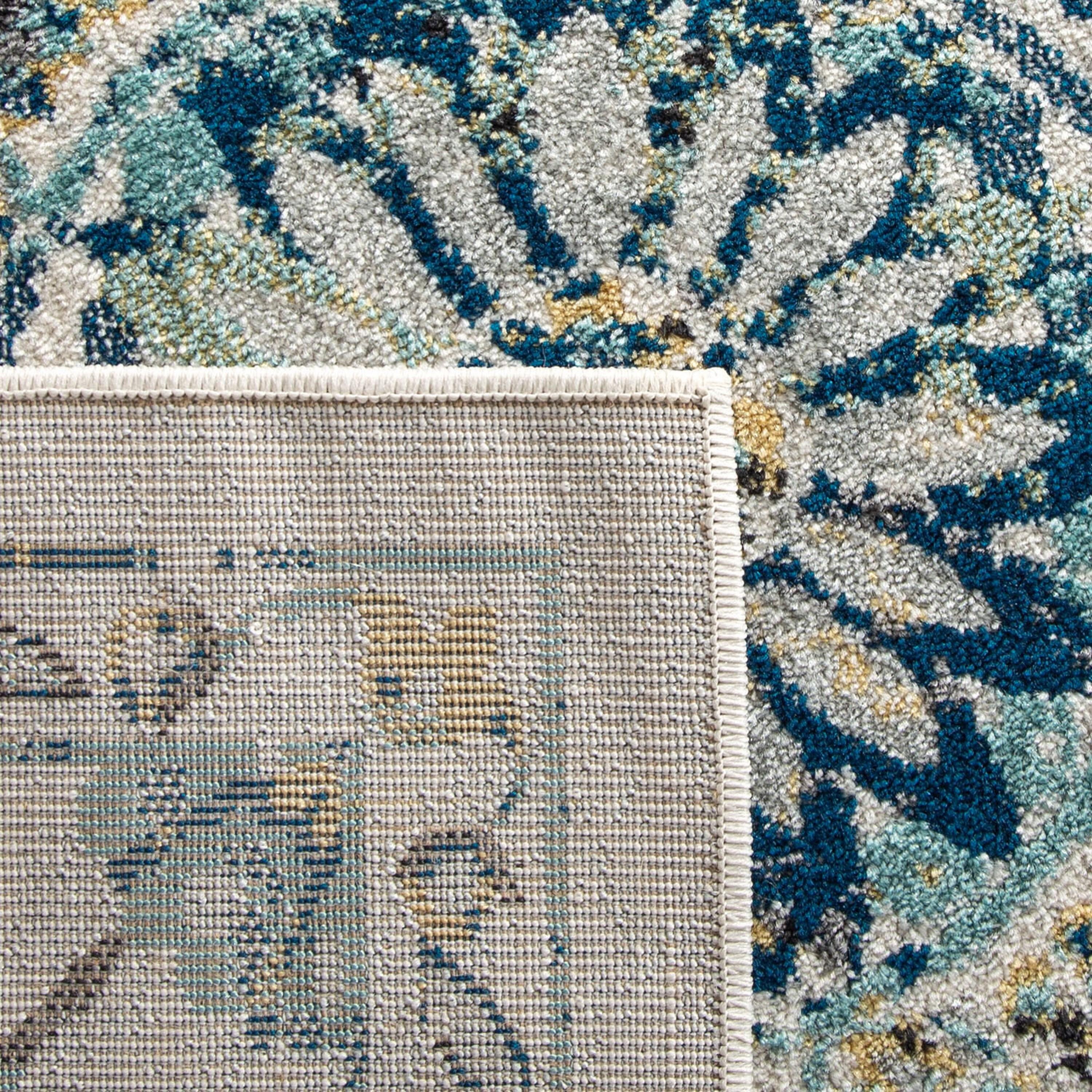 SAFAVIEH Evoke Rado Bordered Area Rug, Ivory/Blue, 9' x 12'