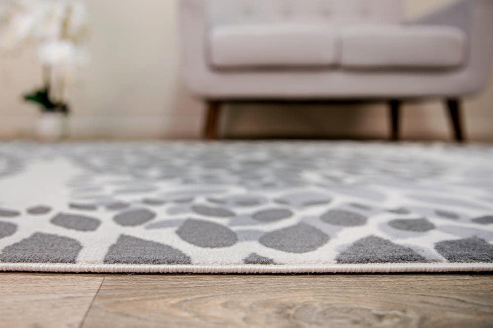 World Rug Gallery Modern Floral Circles Gray 3'1" x 5' Area Rug