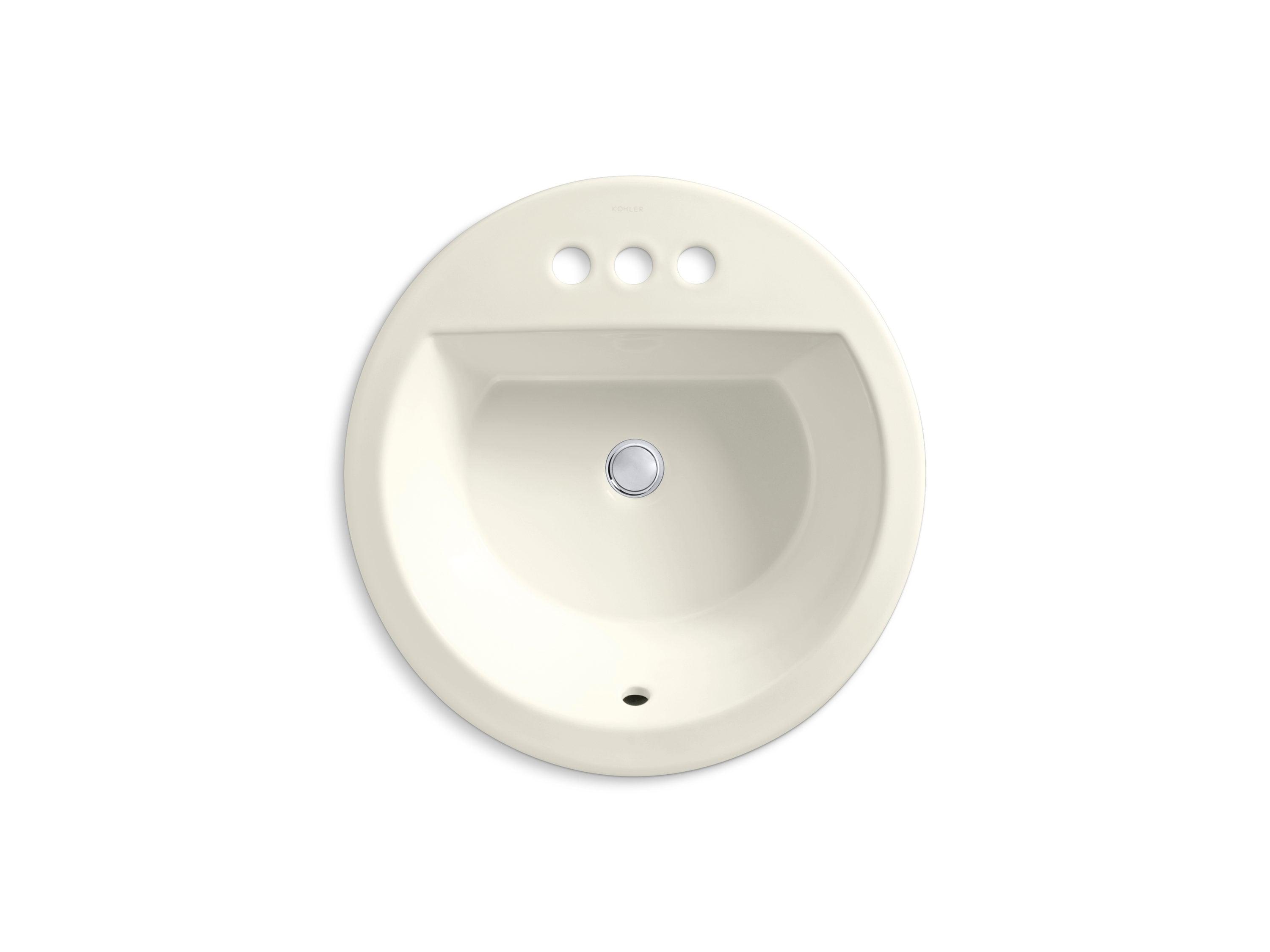 Bryant Round Drop-In Bathroom Sink with 4" Centerset Faucet Holes