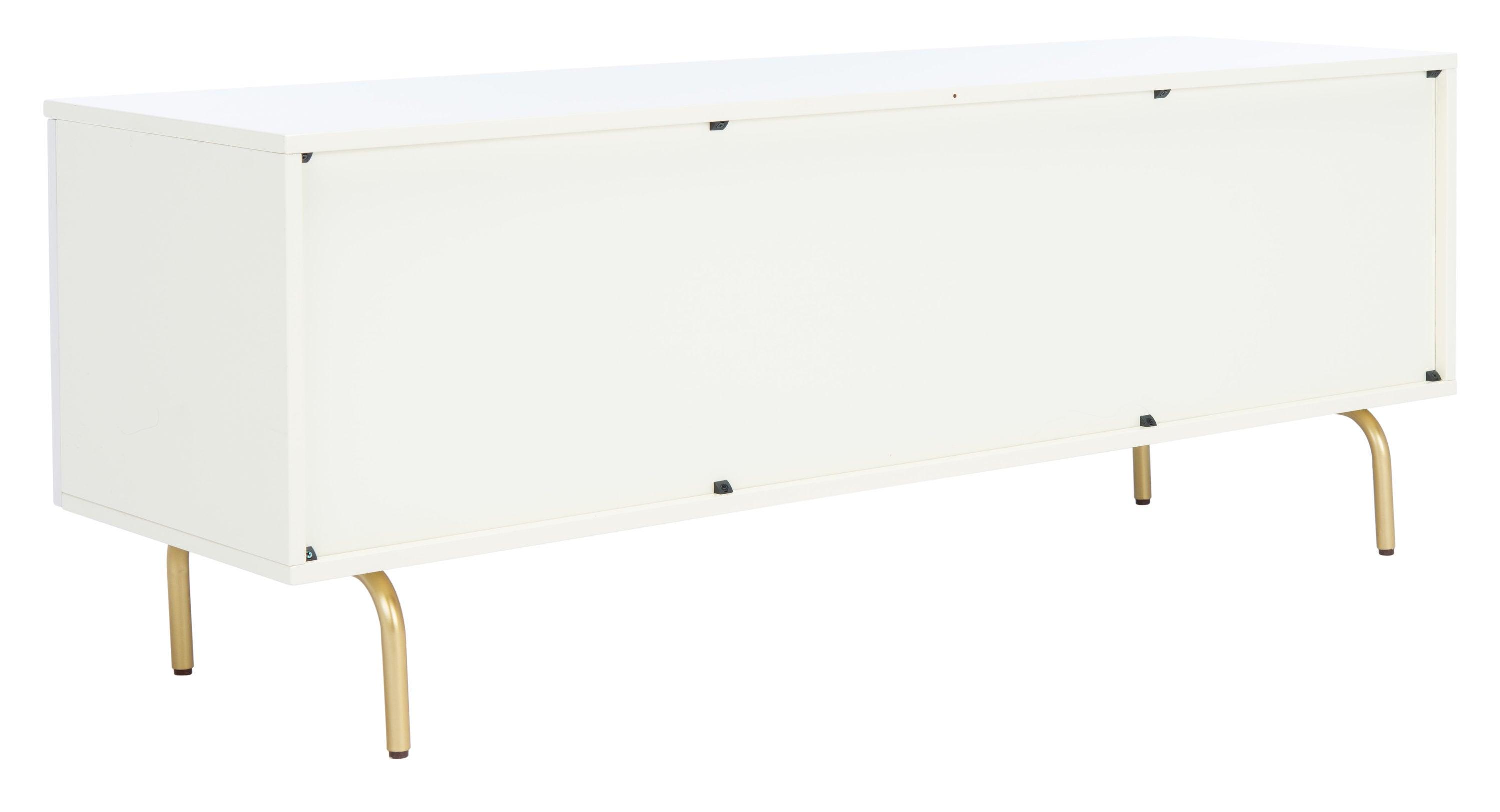 SAFAVIEH Genevieve Modern Storage TV Stand, Cream/White Washed (54 in. W x 15.7 in. D x 19.7 in. H)