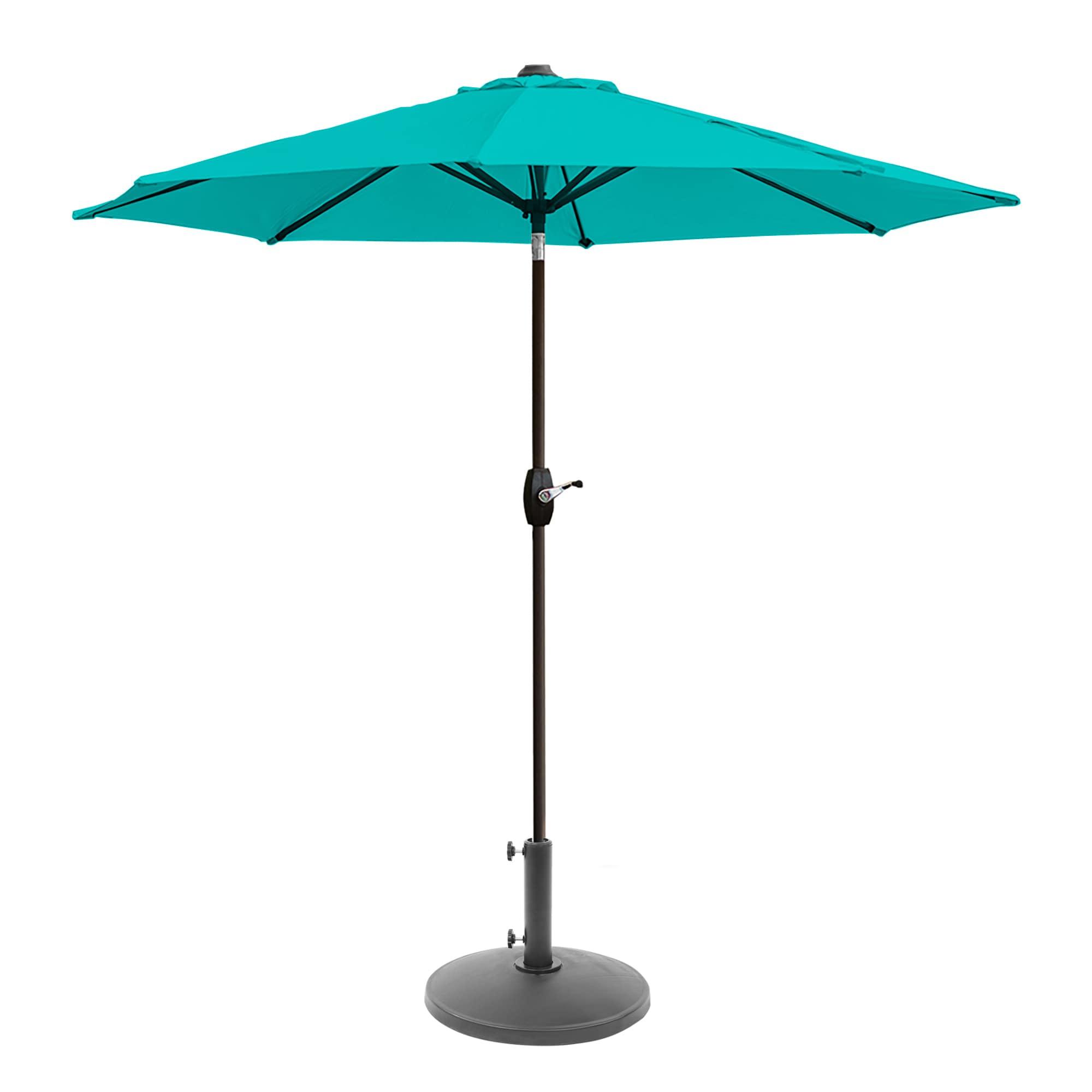 Turquoise 9 Ft Outdoor Patio Umbrella with Steel Frame and Resin Base