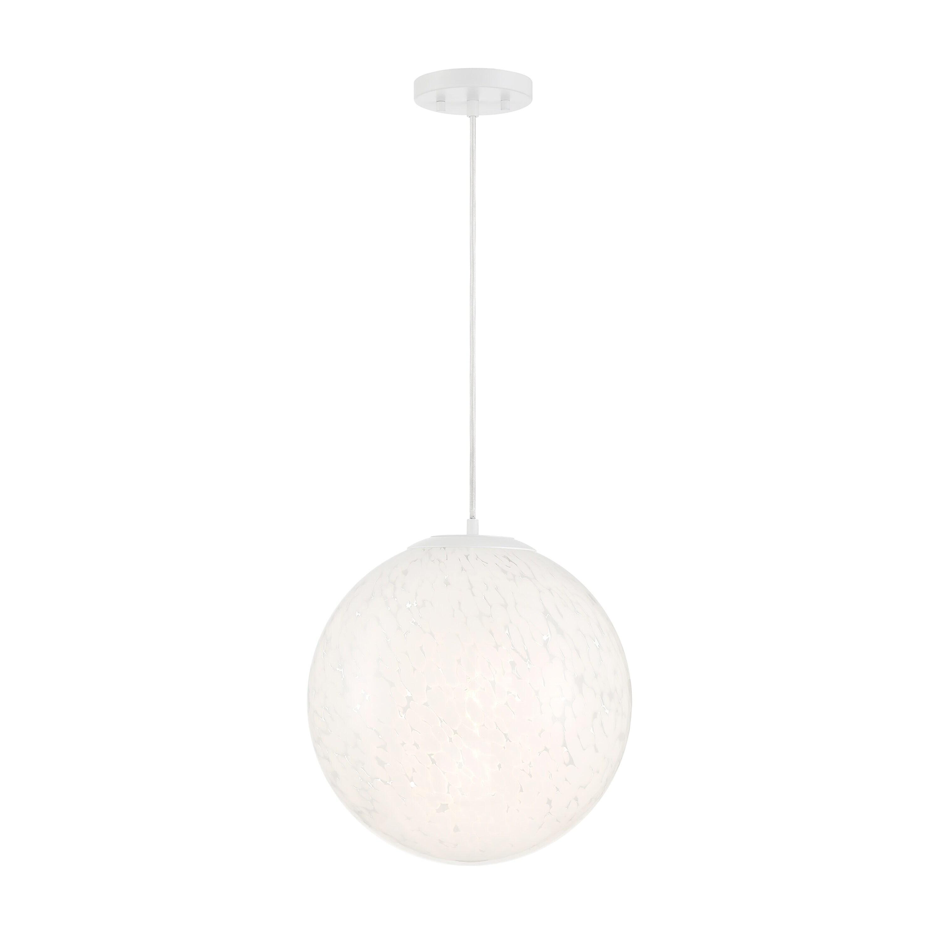 Matte White Globe Pendant Light with Frosted Glass Shade