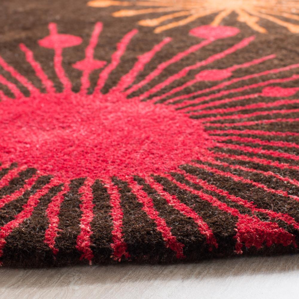 SAFAVIEH Soho Danielle Fire Works Wool Area Rug, Brown/Multi, 5' x 8'