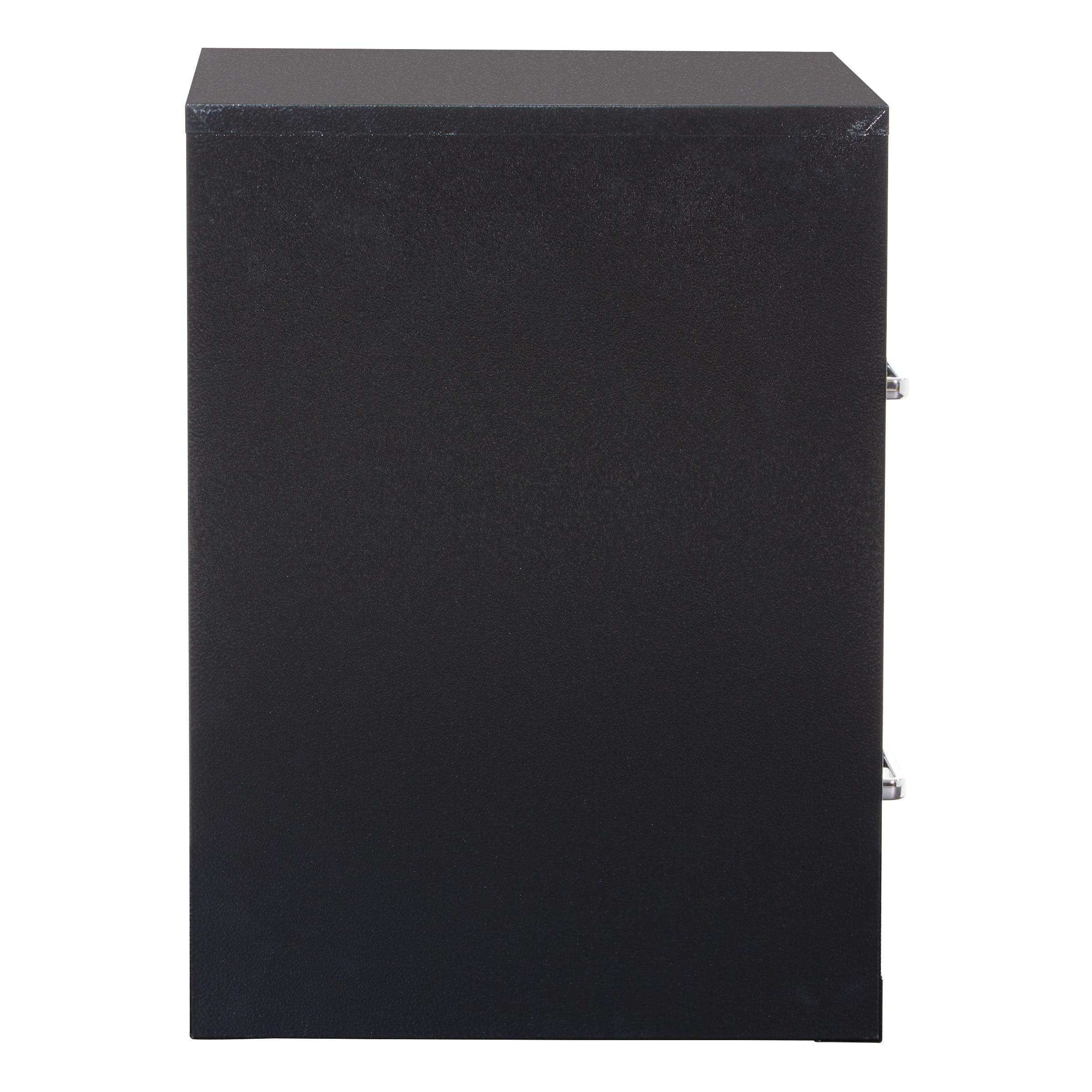 2 Drawer Locking Metal File Cabinet in Black