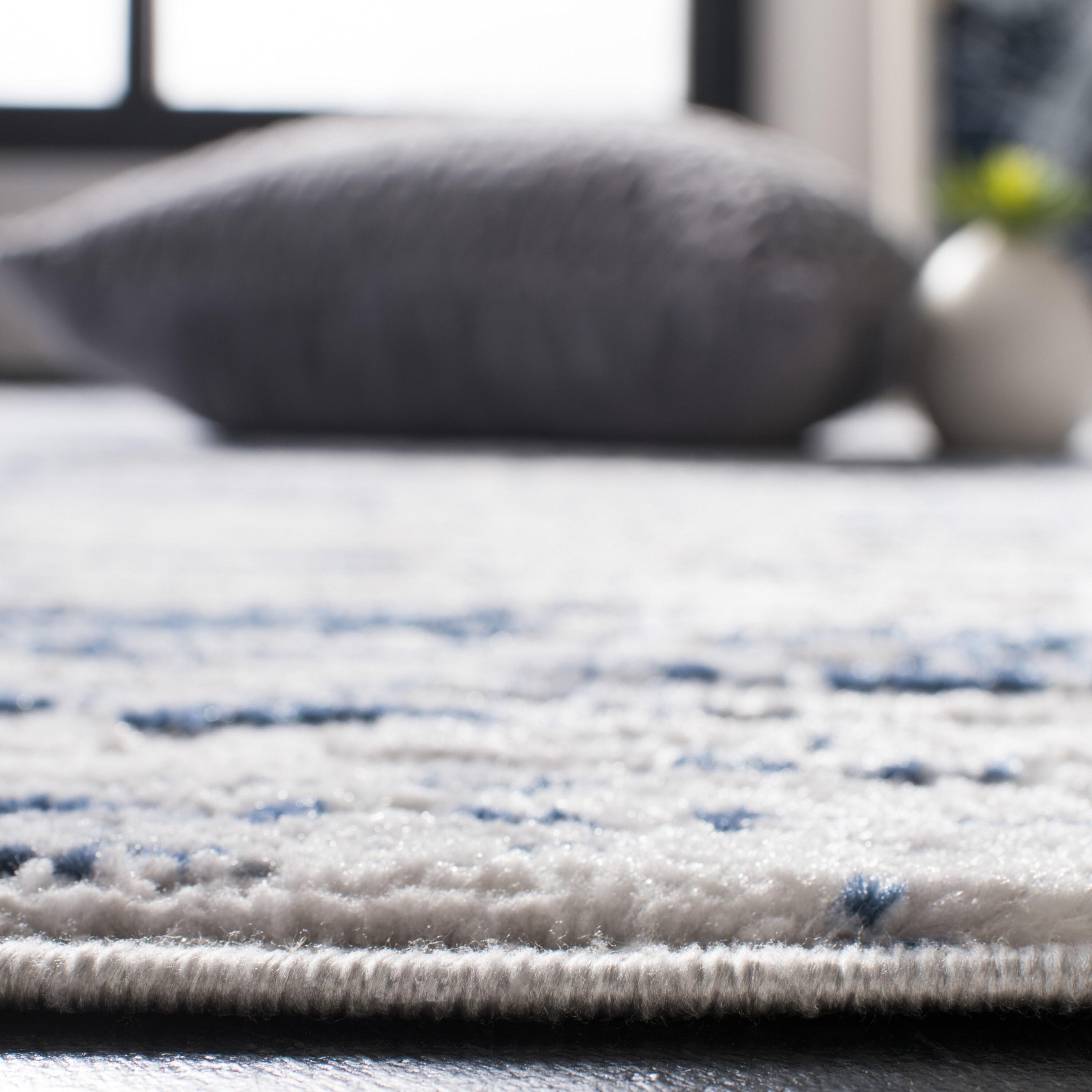 Amelia ALA768 Power Loomed Area Rug - Grey/Navy - 6'7"x6'7" - Safavieh.