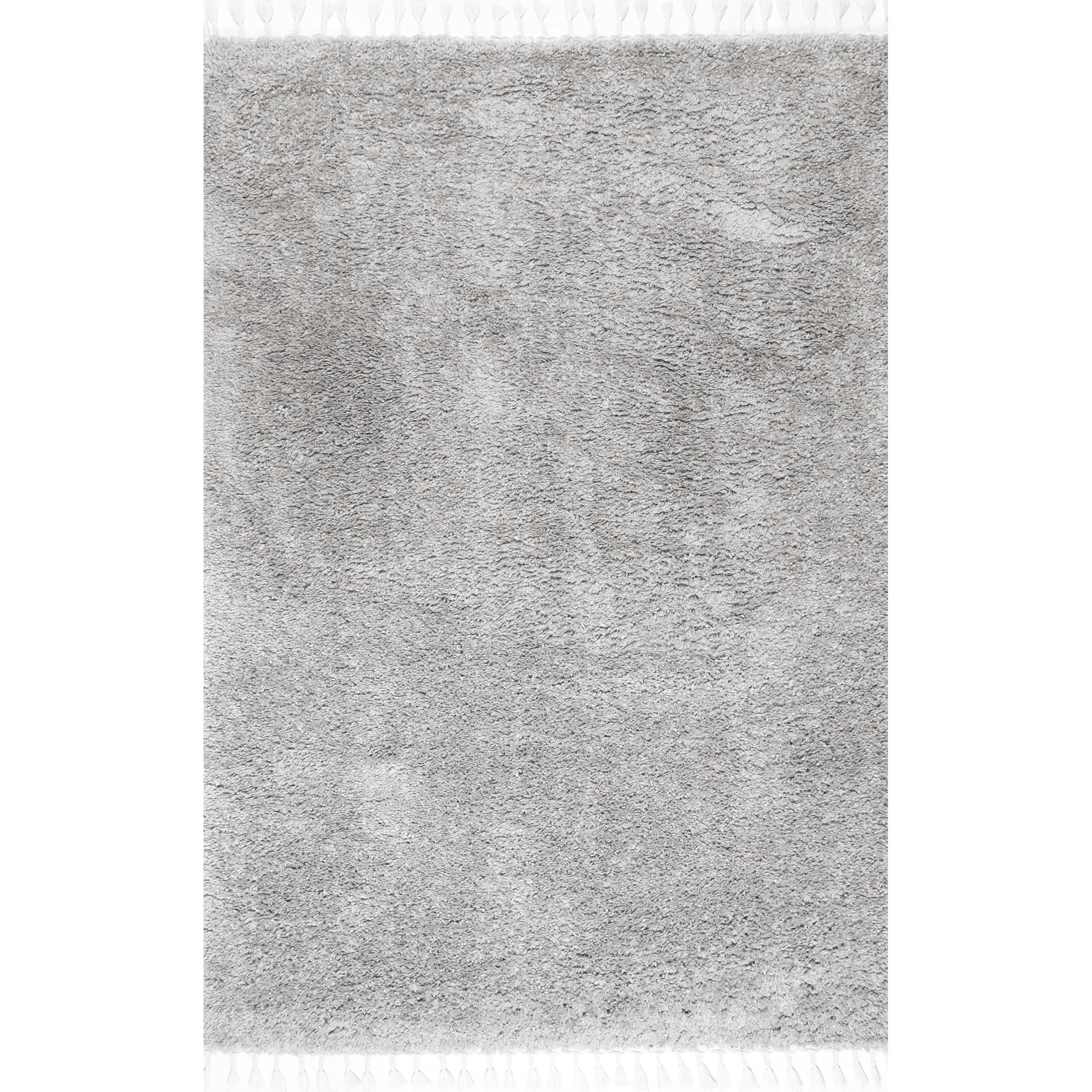 Nuloom Neva Solid 3x5 Accent Shag Indoor Area Rug for Living Room Bedroom Dining Room Nursery Entryway, Grey/Ivory