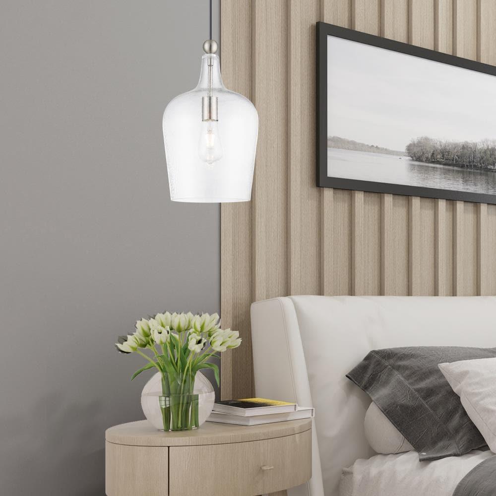 Livex Lighting Art Glass 1 - Light Pendant in  Brushed Nickel