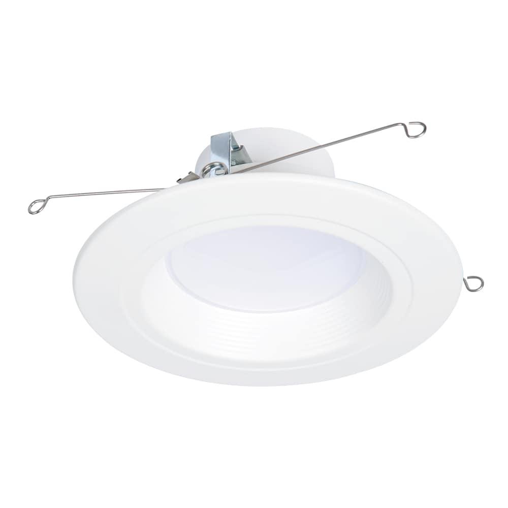 HALO RL Series 5/6 inch Recessed LED Retrofit Light, Selectable CCT 2700K-5000K Integrated LED, Dim to Warm, White Retrofit Baffle Trim, 600 Lumens